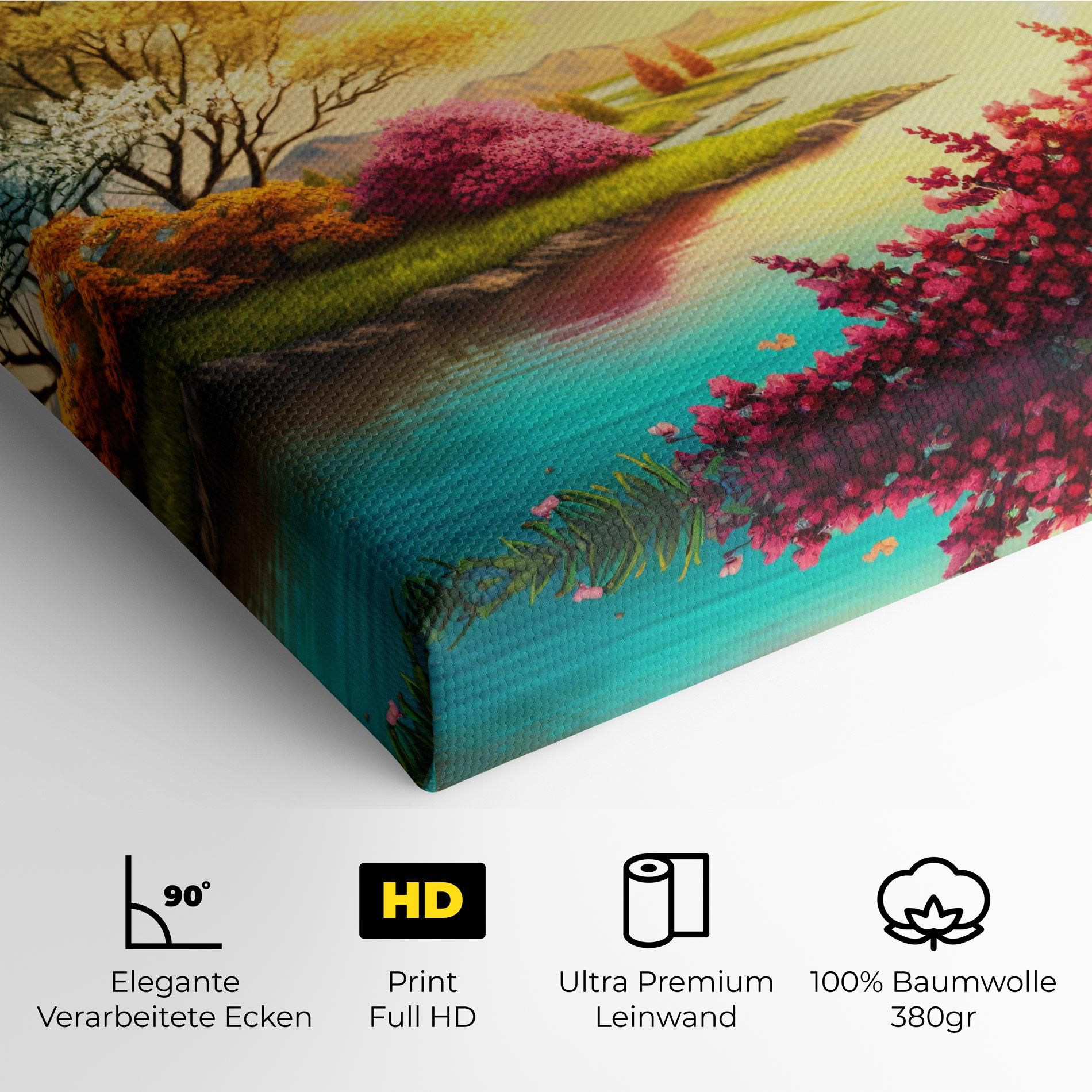 Pink Yellow Trees mockup 4