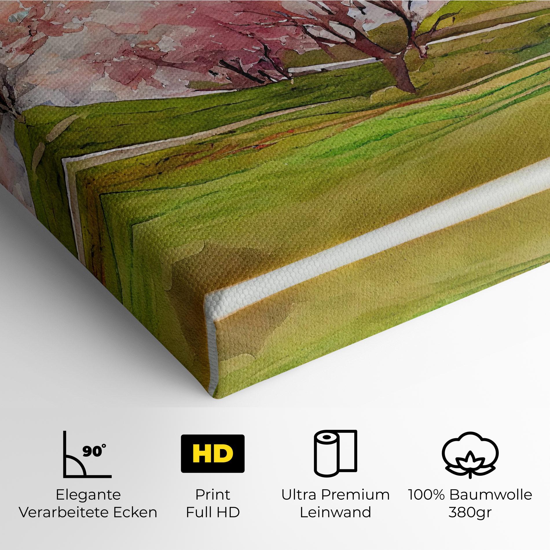Leinwandbild Spring Trees Painting mockup 4