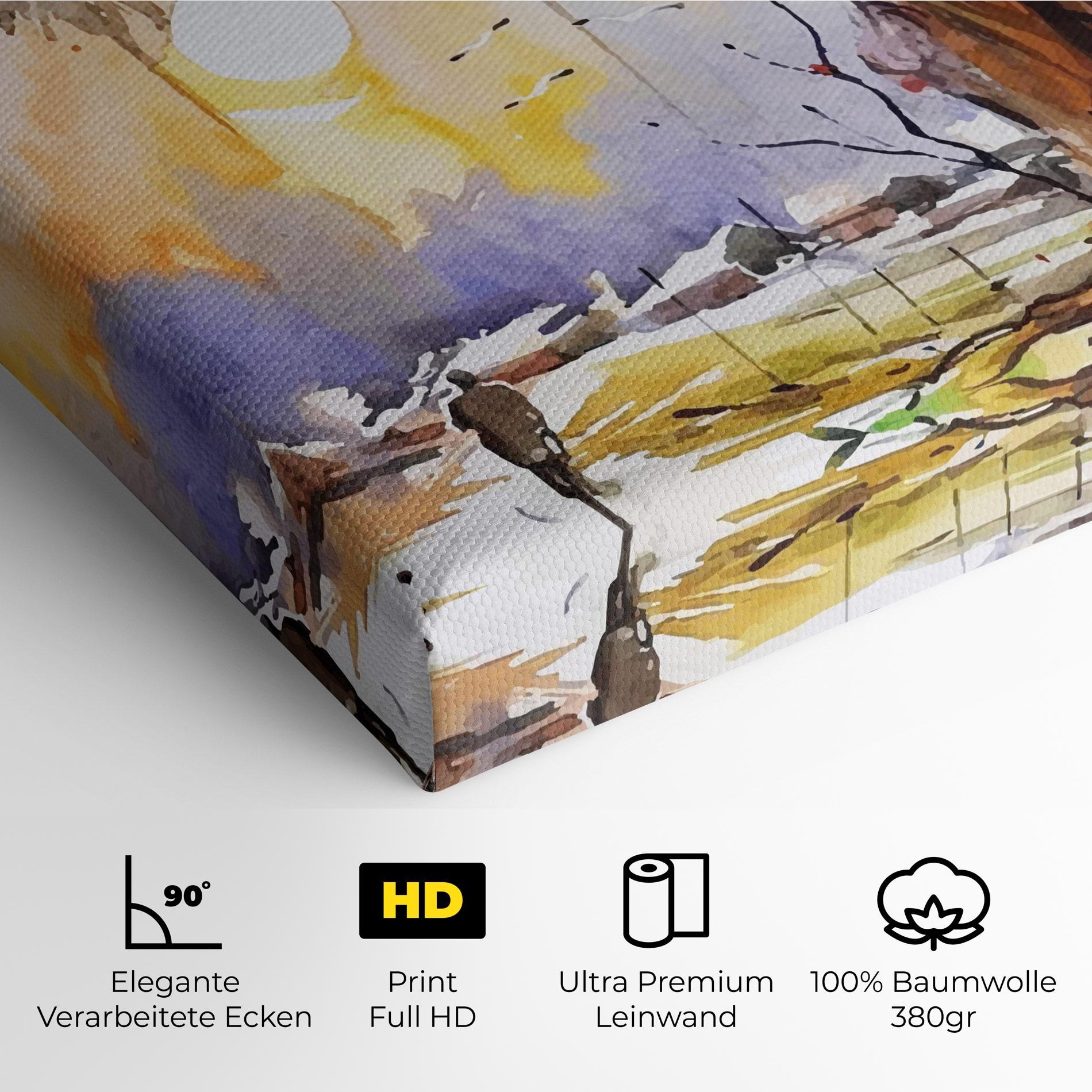 Leinwandbild Watercolor Spring Tree mockup 4