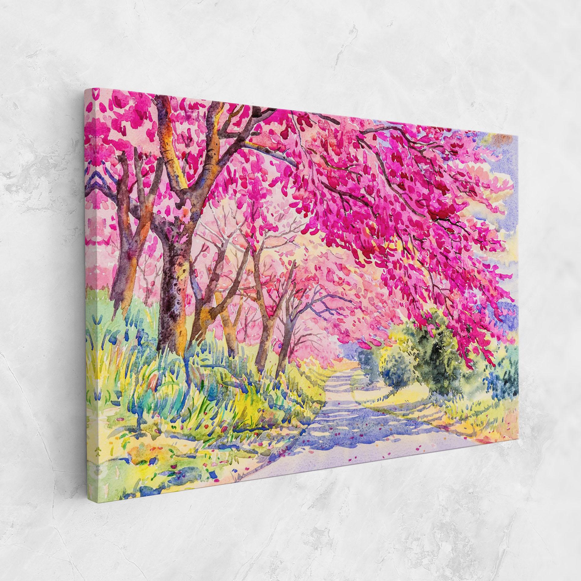 Leinwandbild Pink Trees Art mockup 1