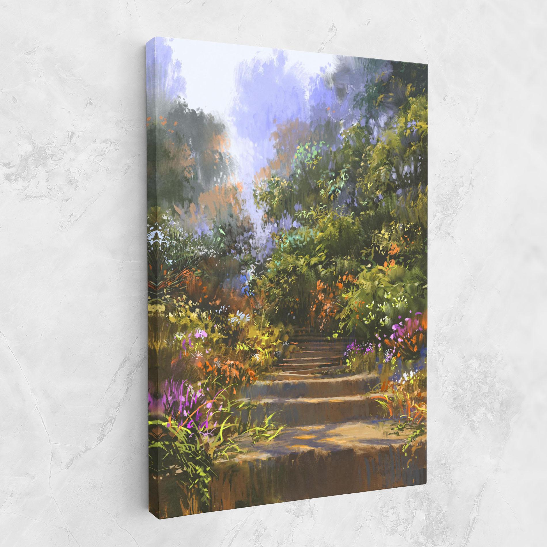Leinwandbild Spring Staircase Painting mockup 1