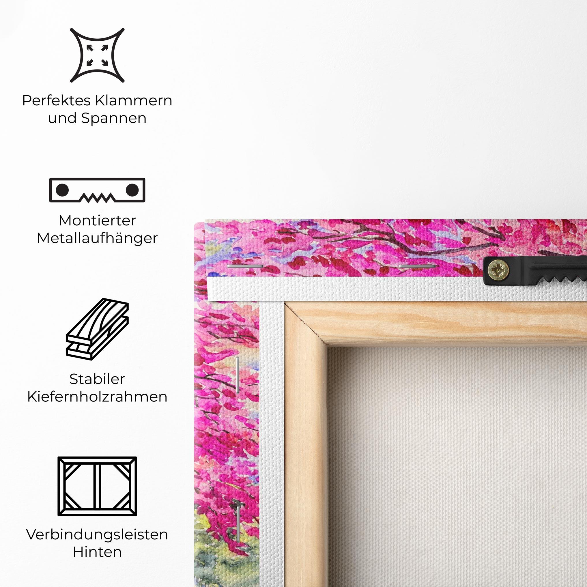 Leinwandbild Pink Trees Art mockup 5