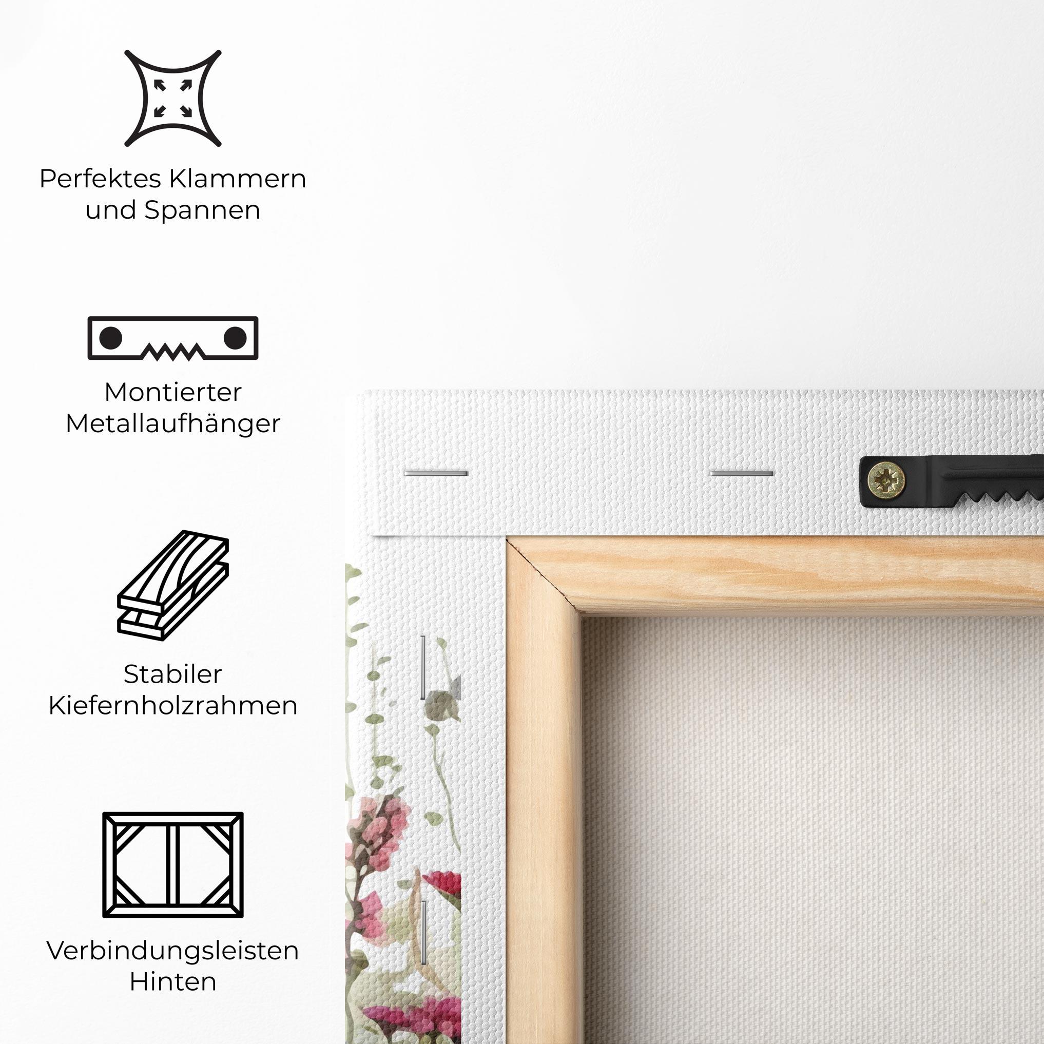 Leinwandbild Watercolor Spring Flowers mockup 5