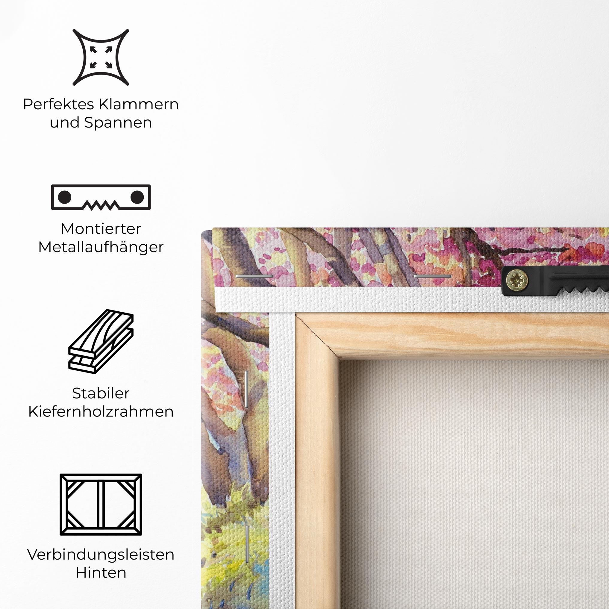 Leinwandbild Watercolor Spring Landscape mockup 5