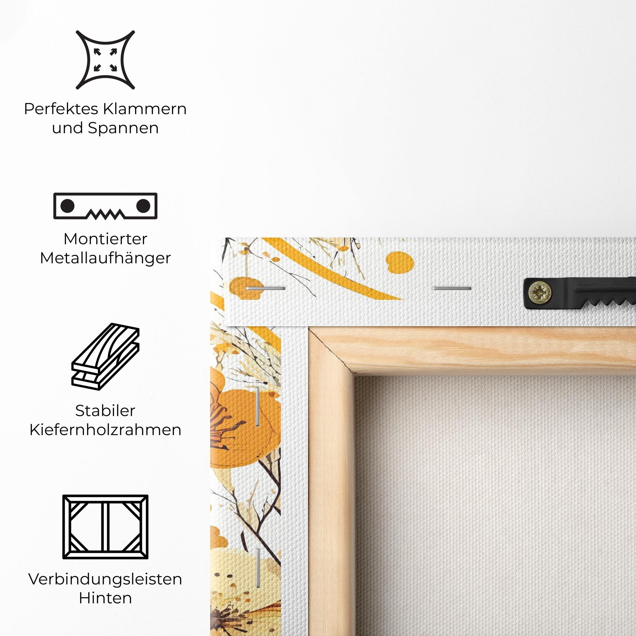 Leinwandbild Yellow Circle Flowers mockup 5