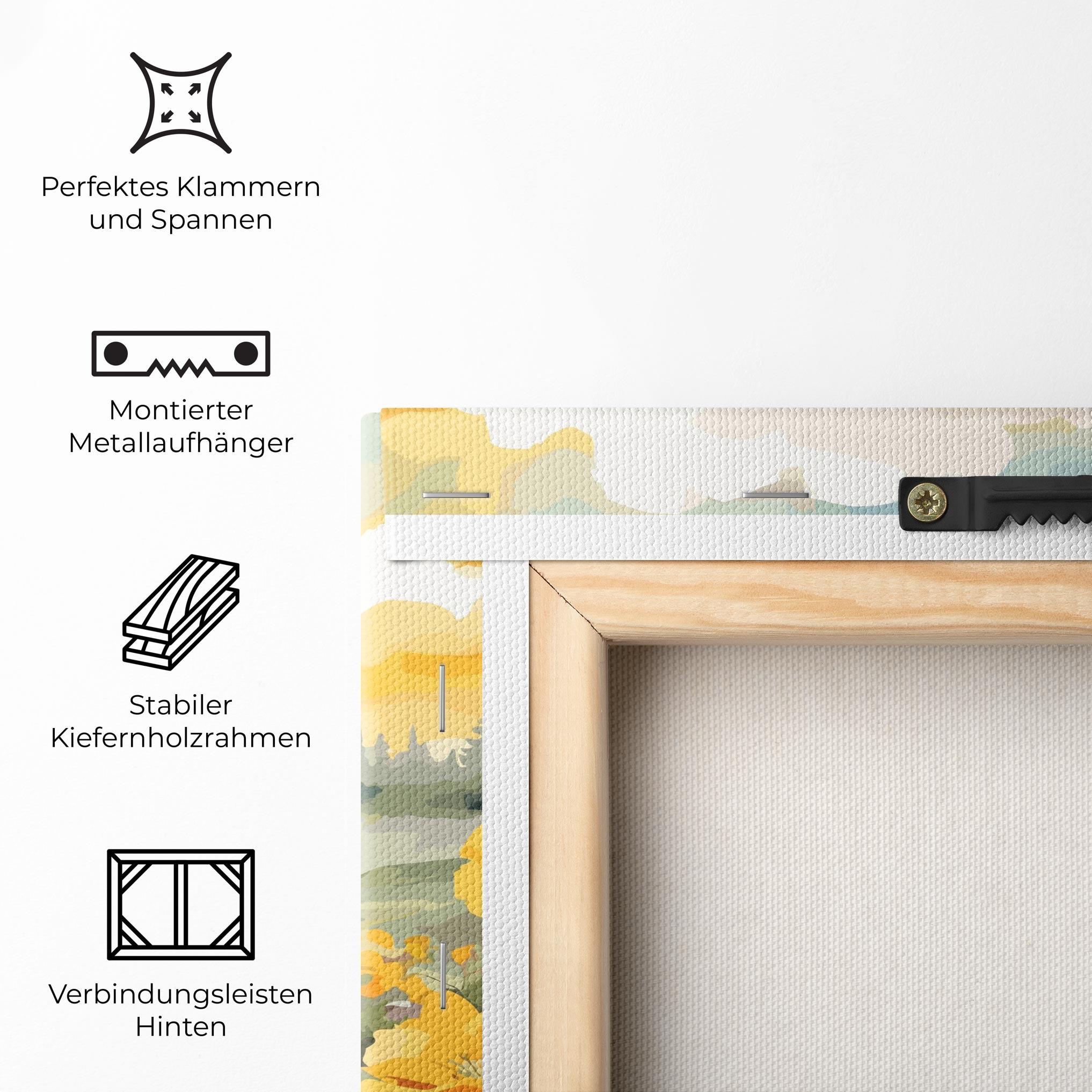 Leinwandbild Yellow Spring Flower mockup 5