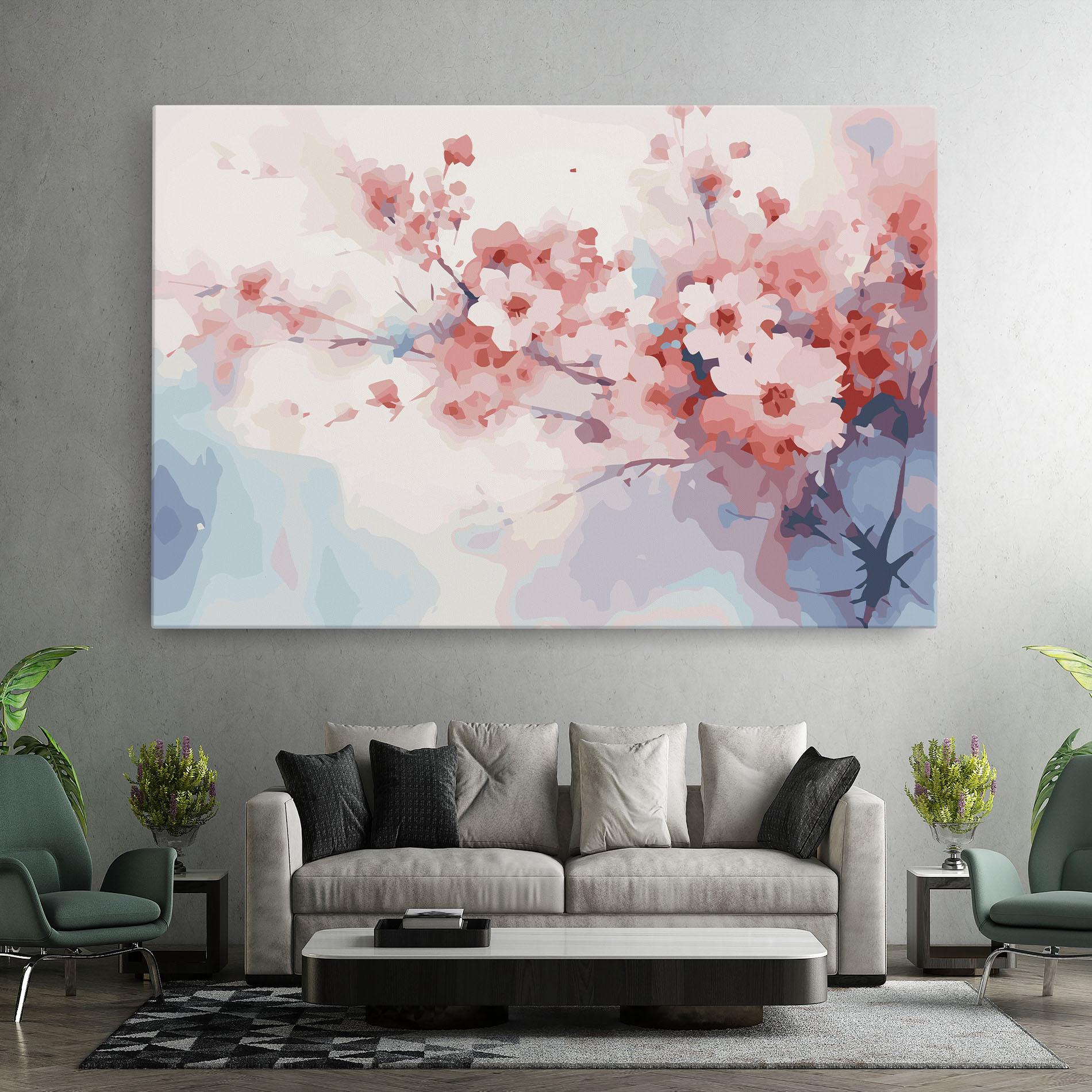 Leinwandbild Pastel Spring Flowers mockup 7