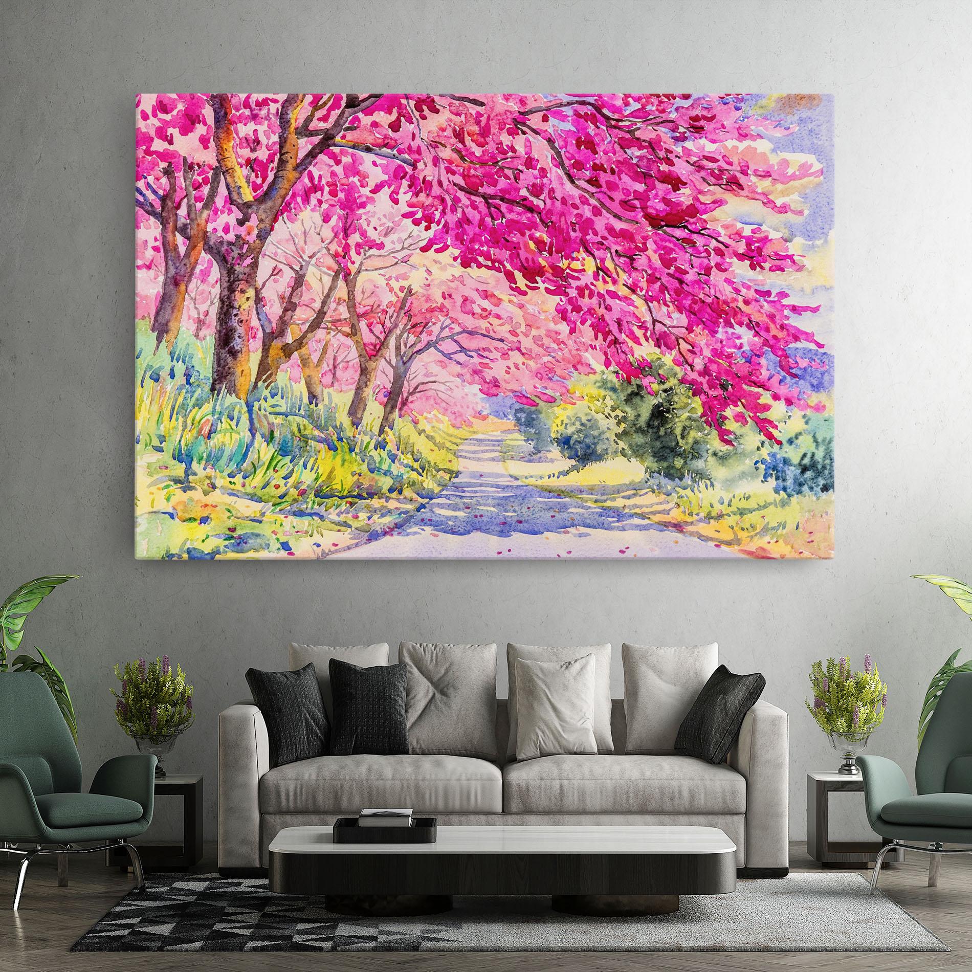 Leinwandbild Pink Trees Art mockup 7