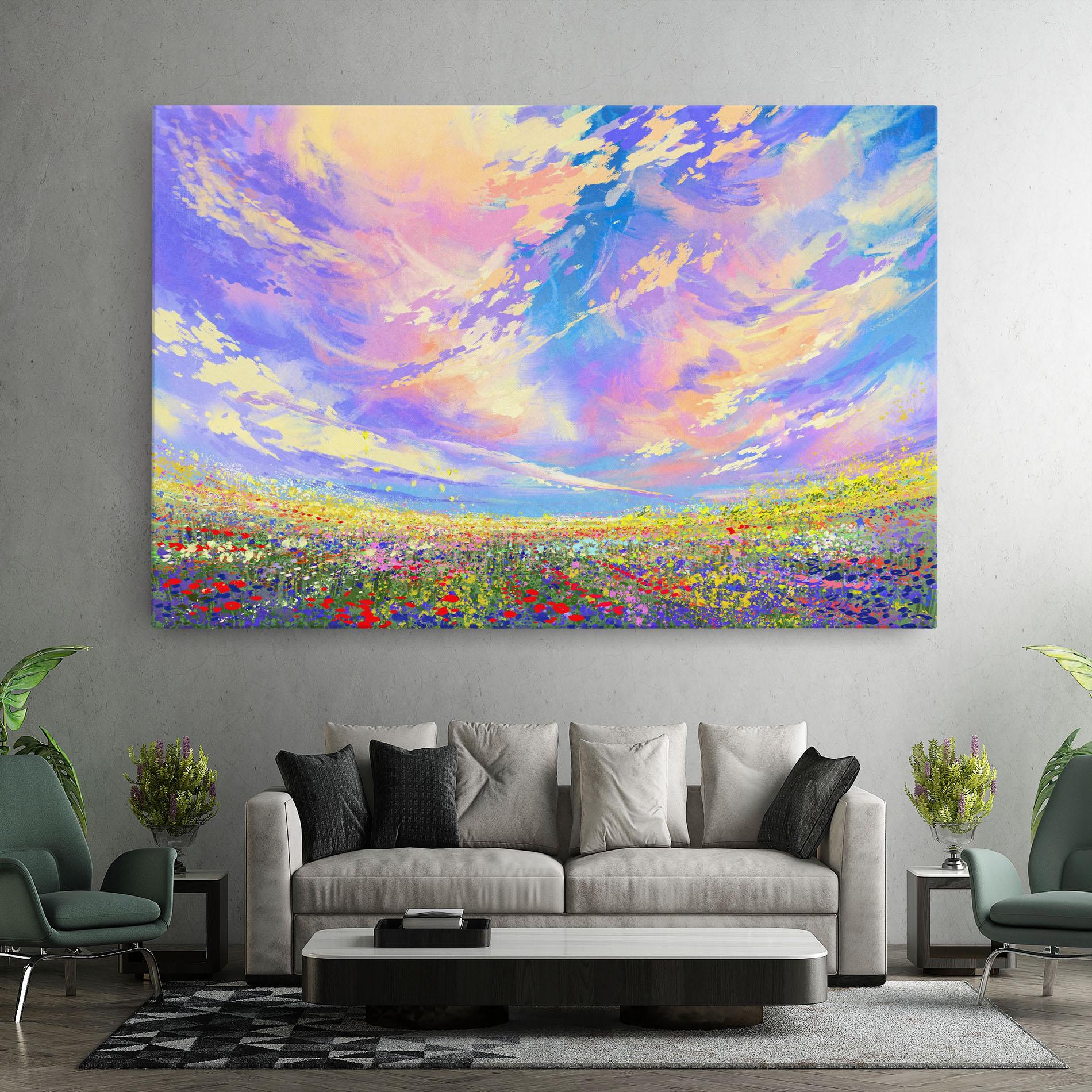 Leinwandbild Spring Field mockup 7