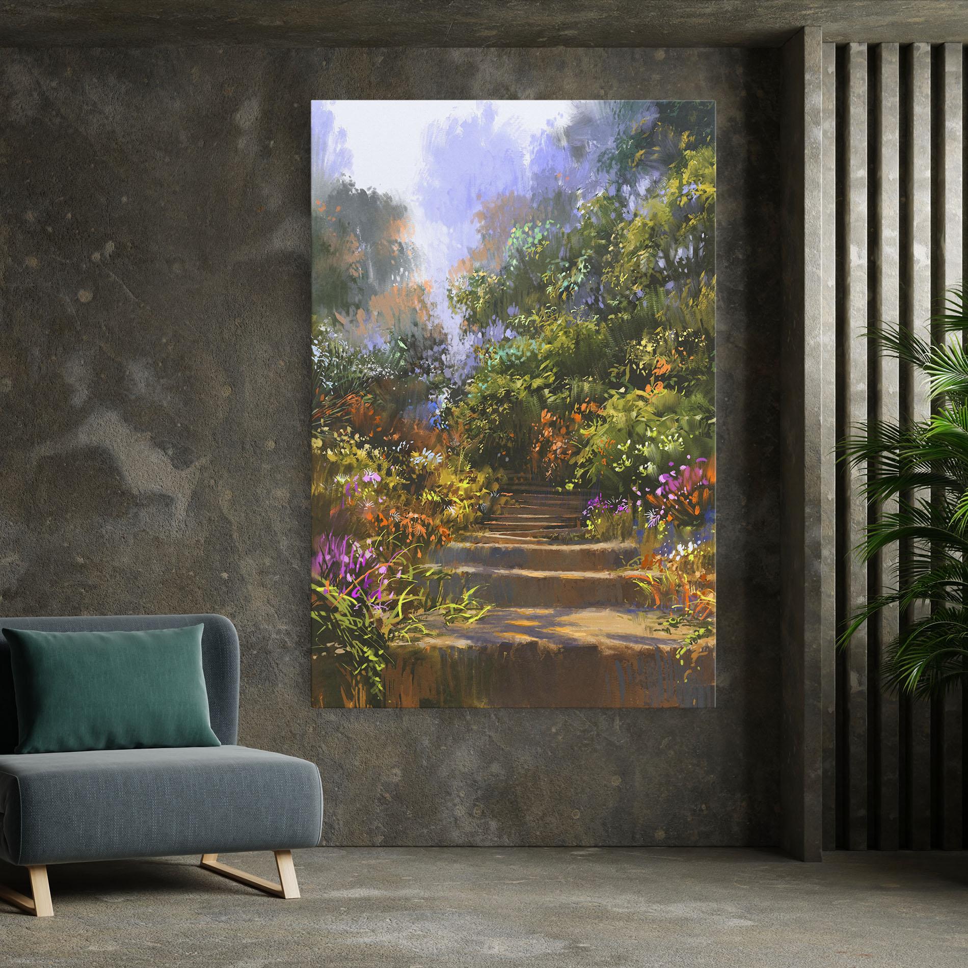 Leinwandbild Spring Staircase Painting mockup 7