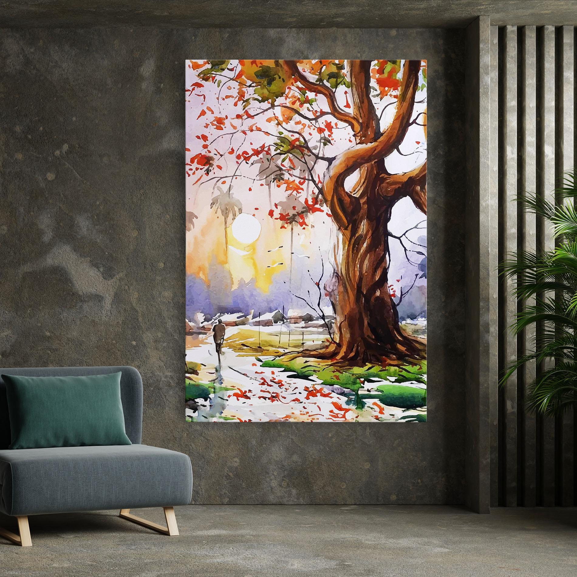 Leinwandbild Watercolor Spring Tree mockup 7