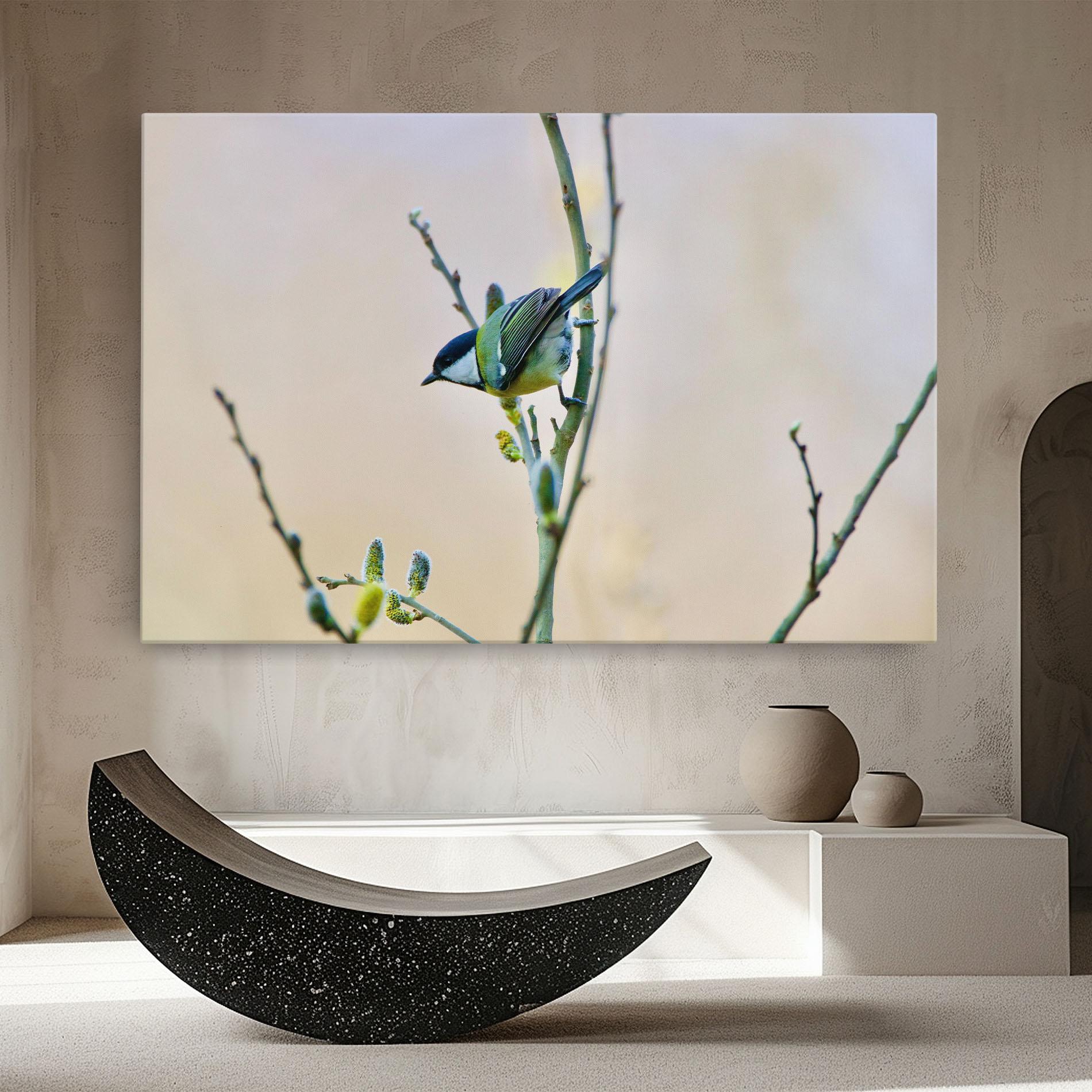 Leinwandbild Beautiful Spring Bird mockup 8