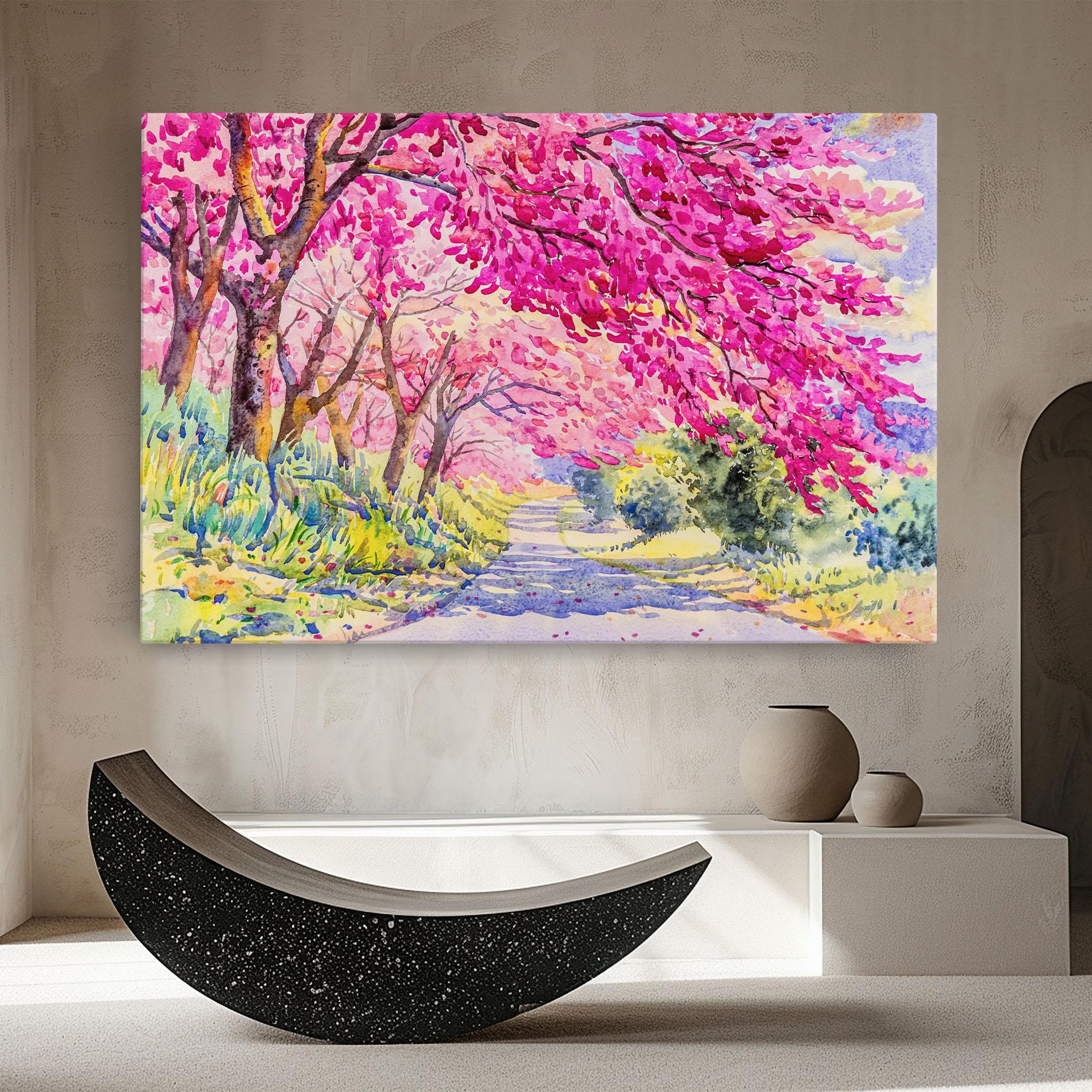 Leinwandbild Pink Trees Art mockup 8