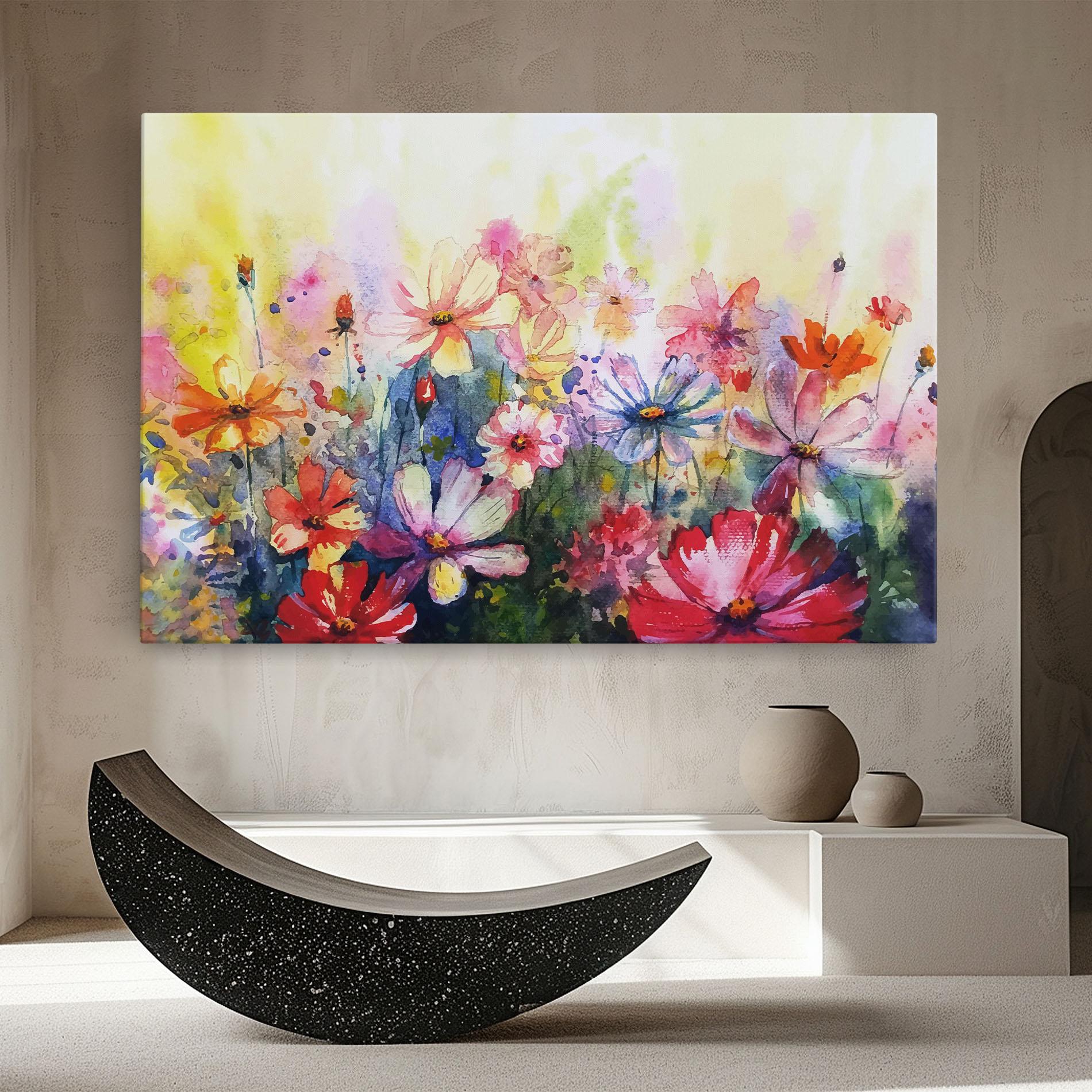 Leinwandbild Water Art Flowers mockup 8