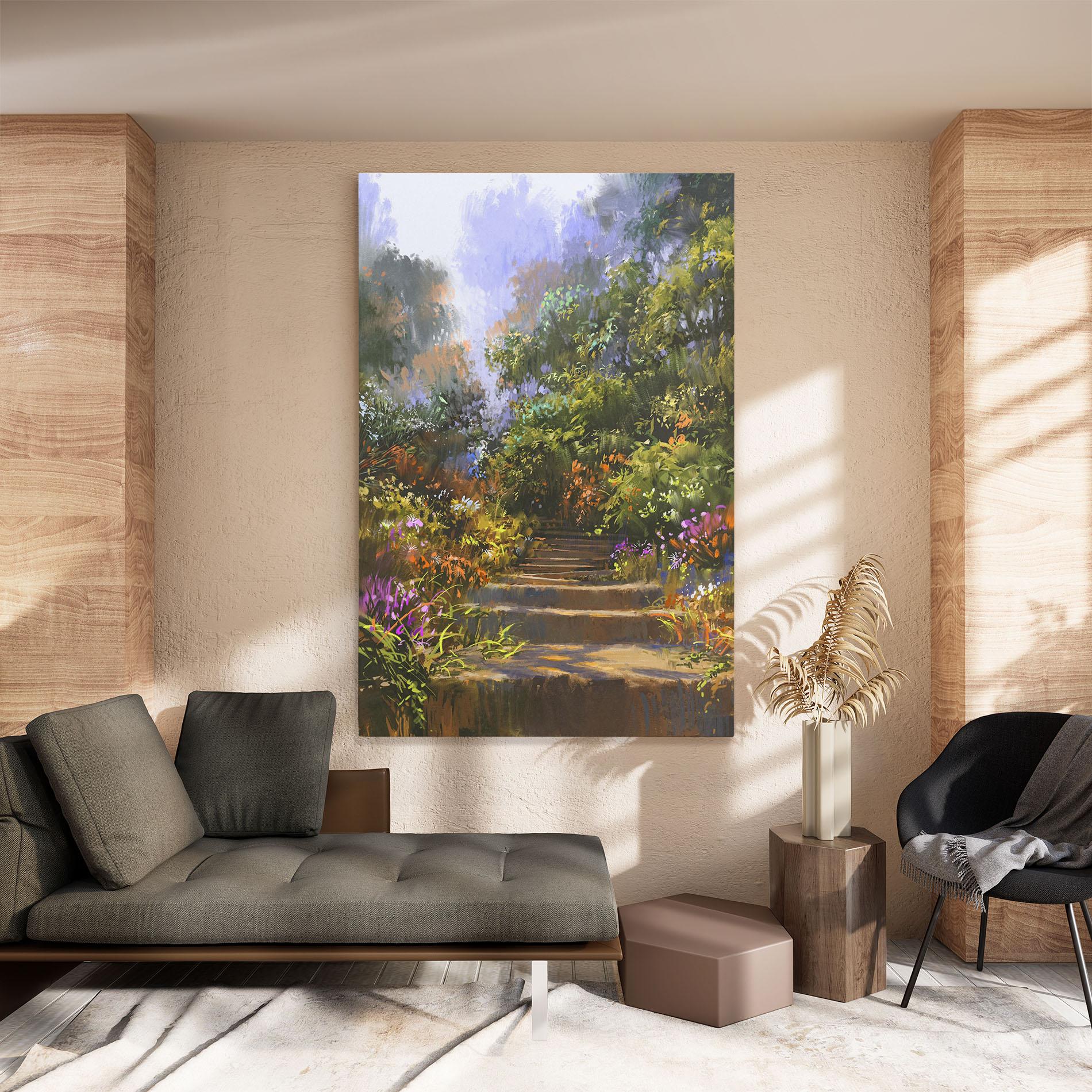 Leinwandbild Spring Staircase Painting mockup 8