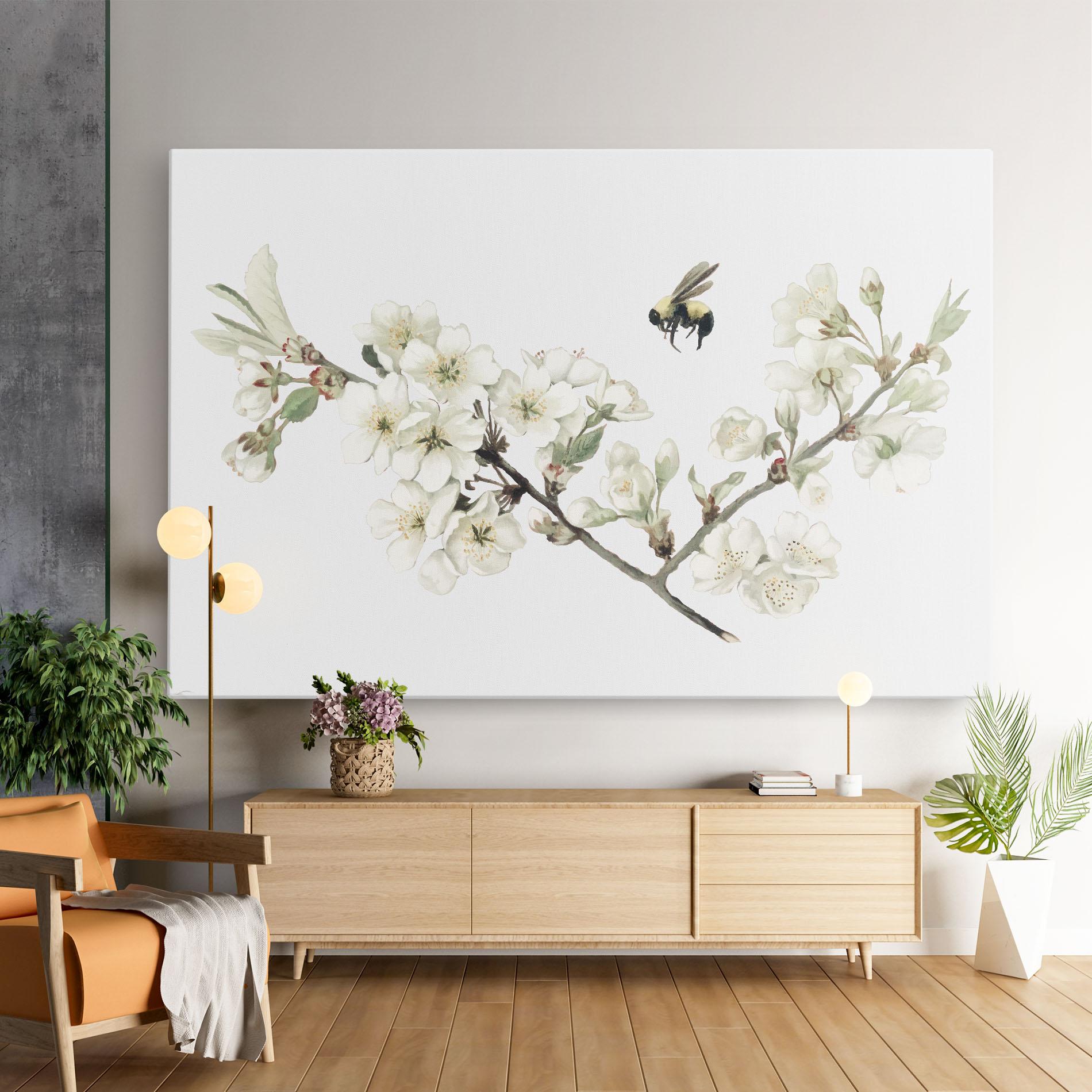 Leinwandbild Bee Spring Flower mockup 9