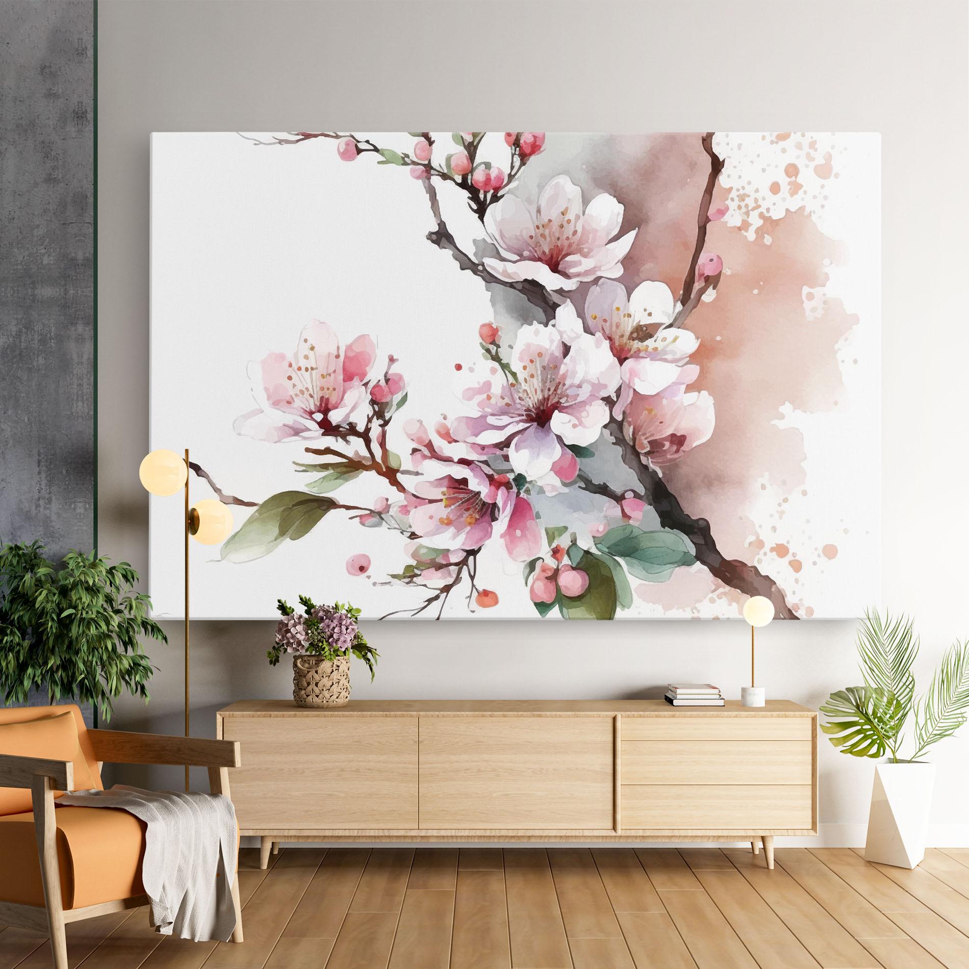 Leinwandbild Cherry Spring Flower mockup 9