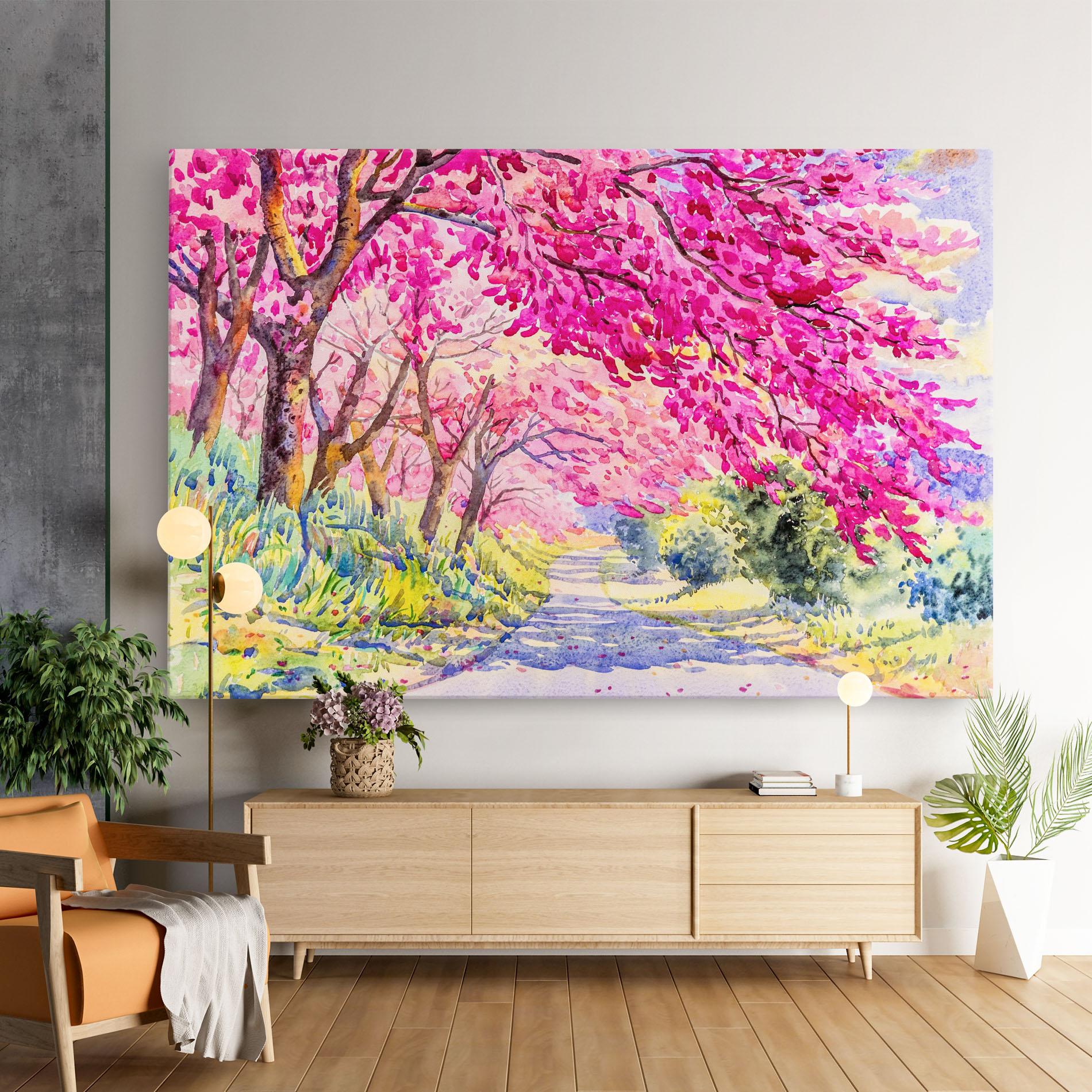 Leinwandbild Pink Trees Art mockup 9