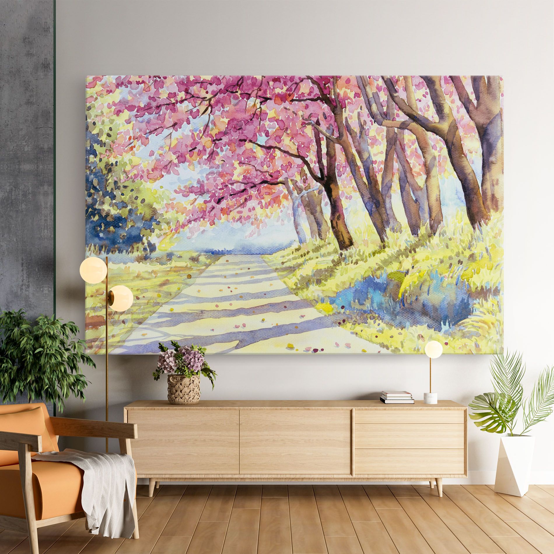 Watercolor Spring Landscape mockup 9