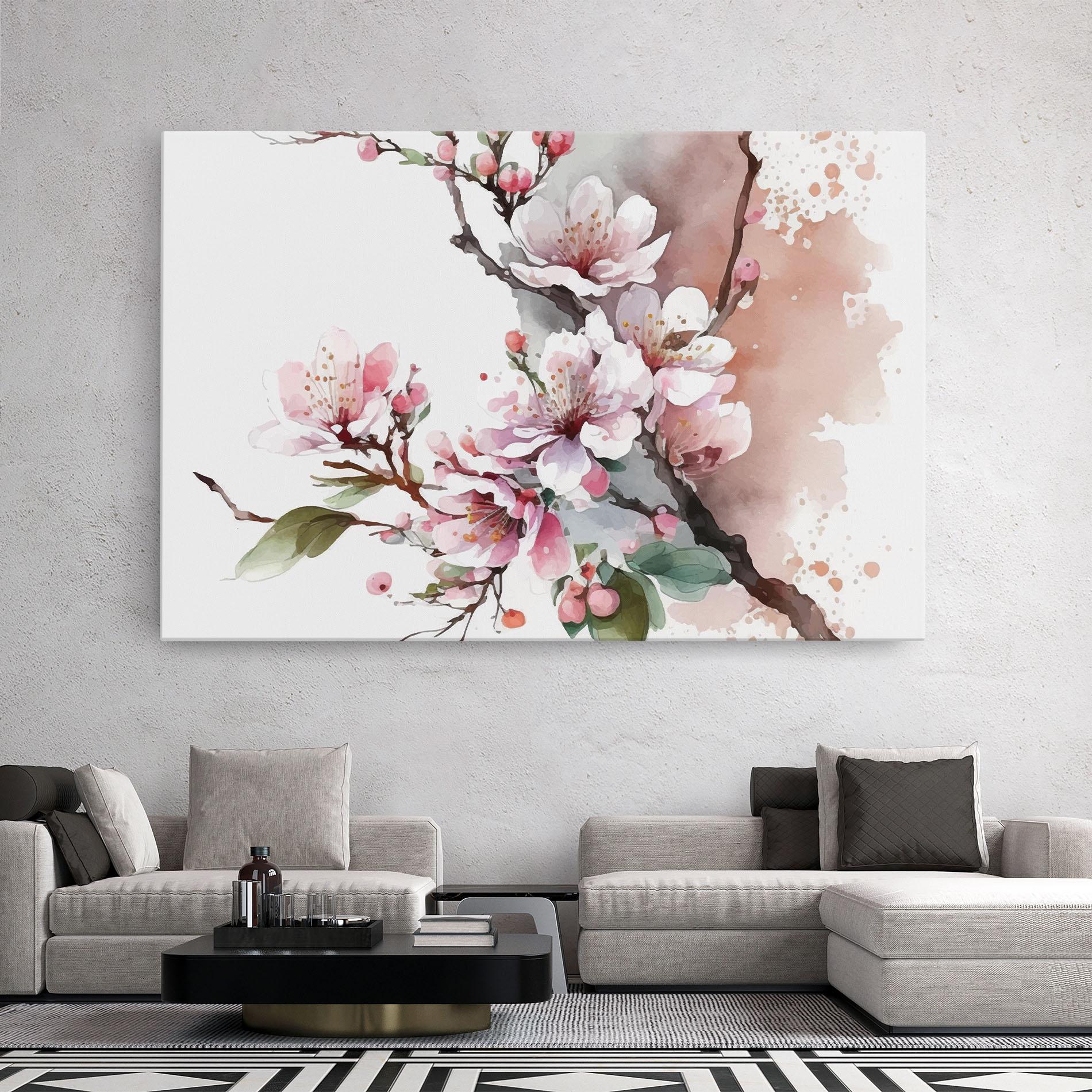 Leinwandbild Cherry Spring Flower mockup 2