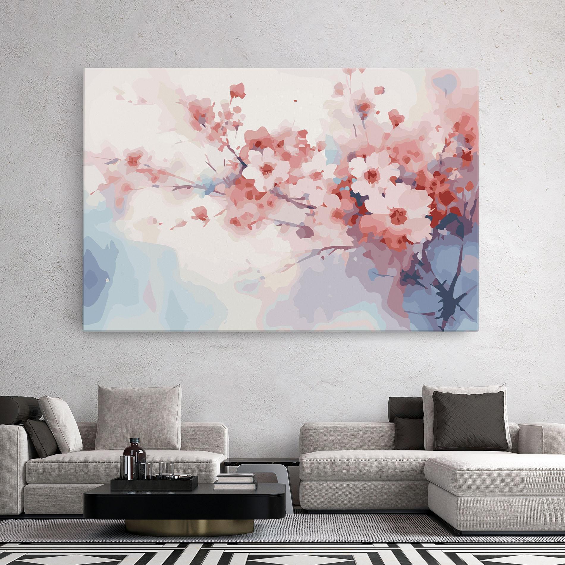 Leinwandbild Pastel Spring Flowers mockup 2