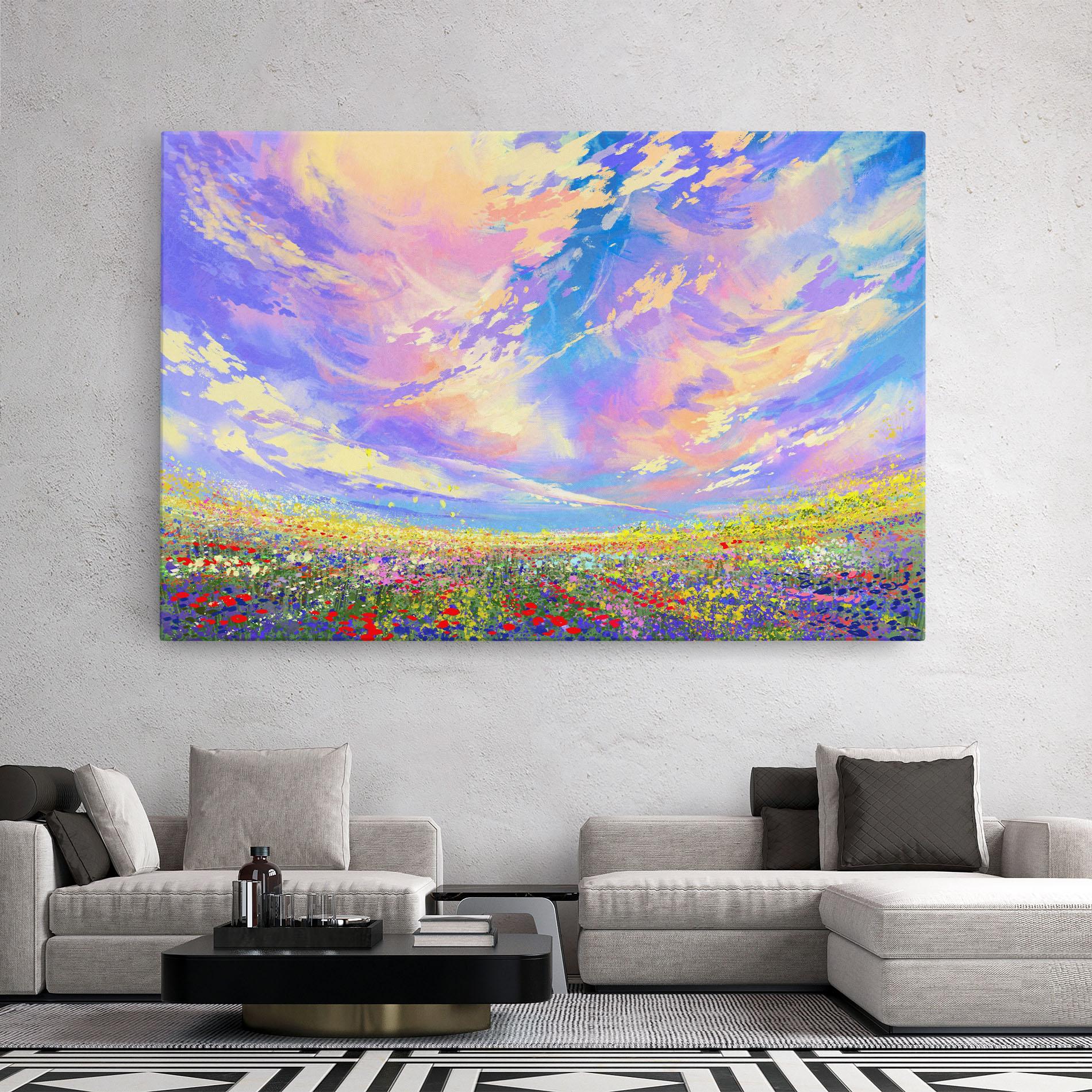 Leinwandbild Spring Field mockup 2