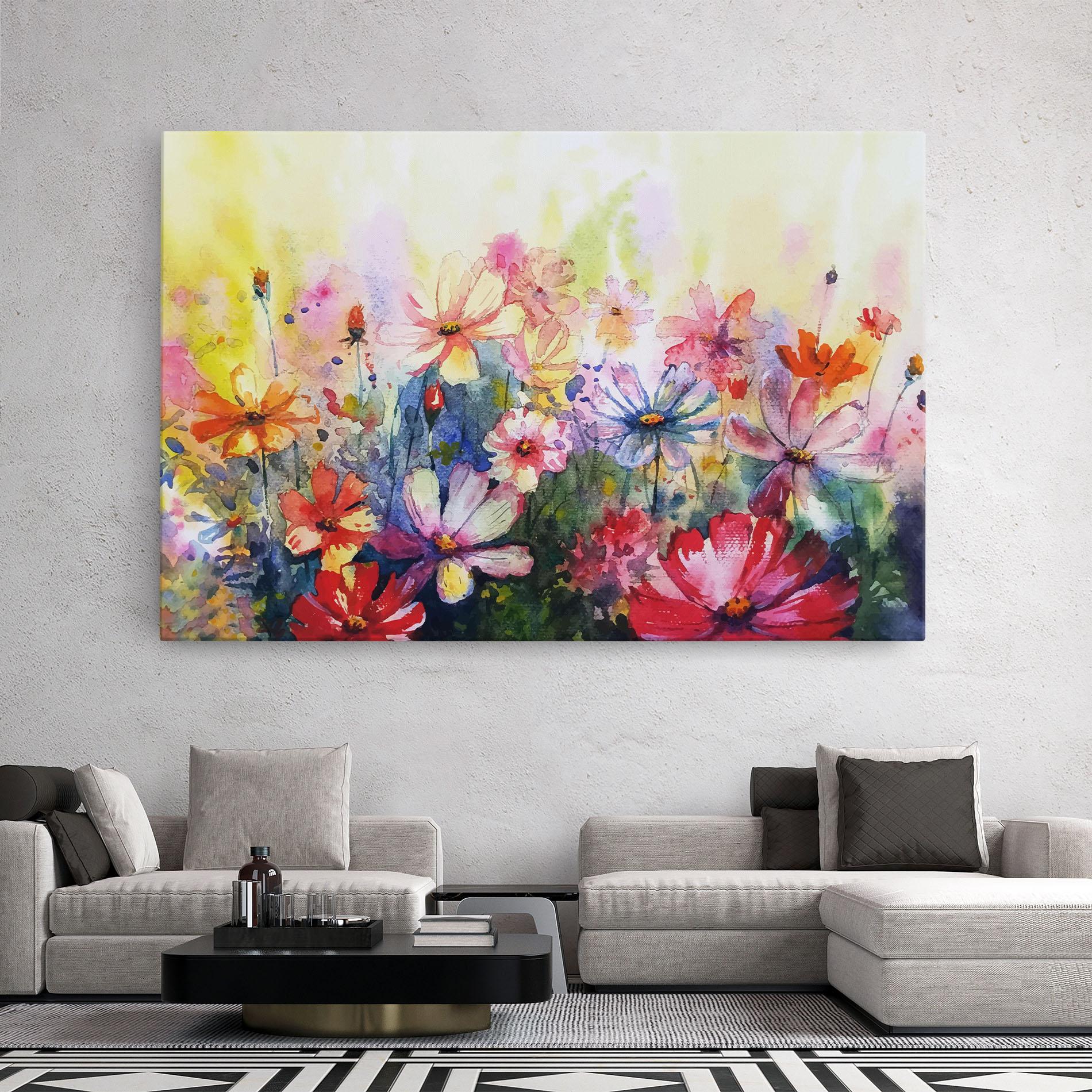 Leinwandbild Water Art Flowers mockup 2