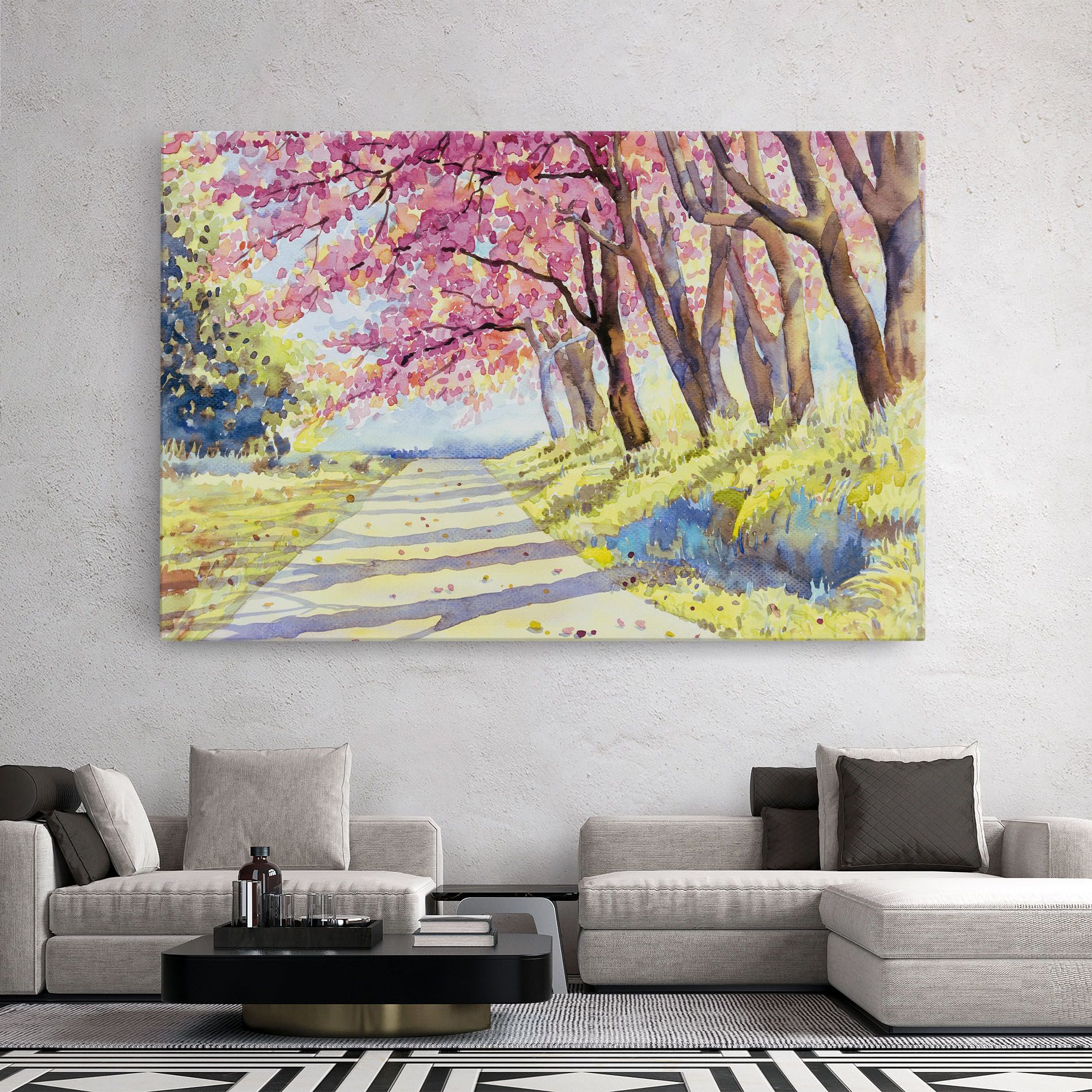 Watercolor Spring Landscape mockup 2