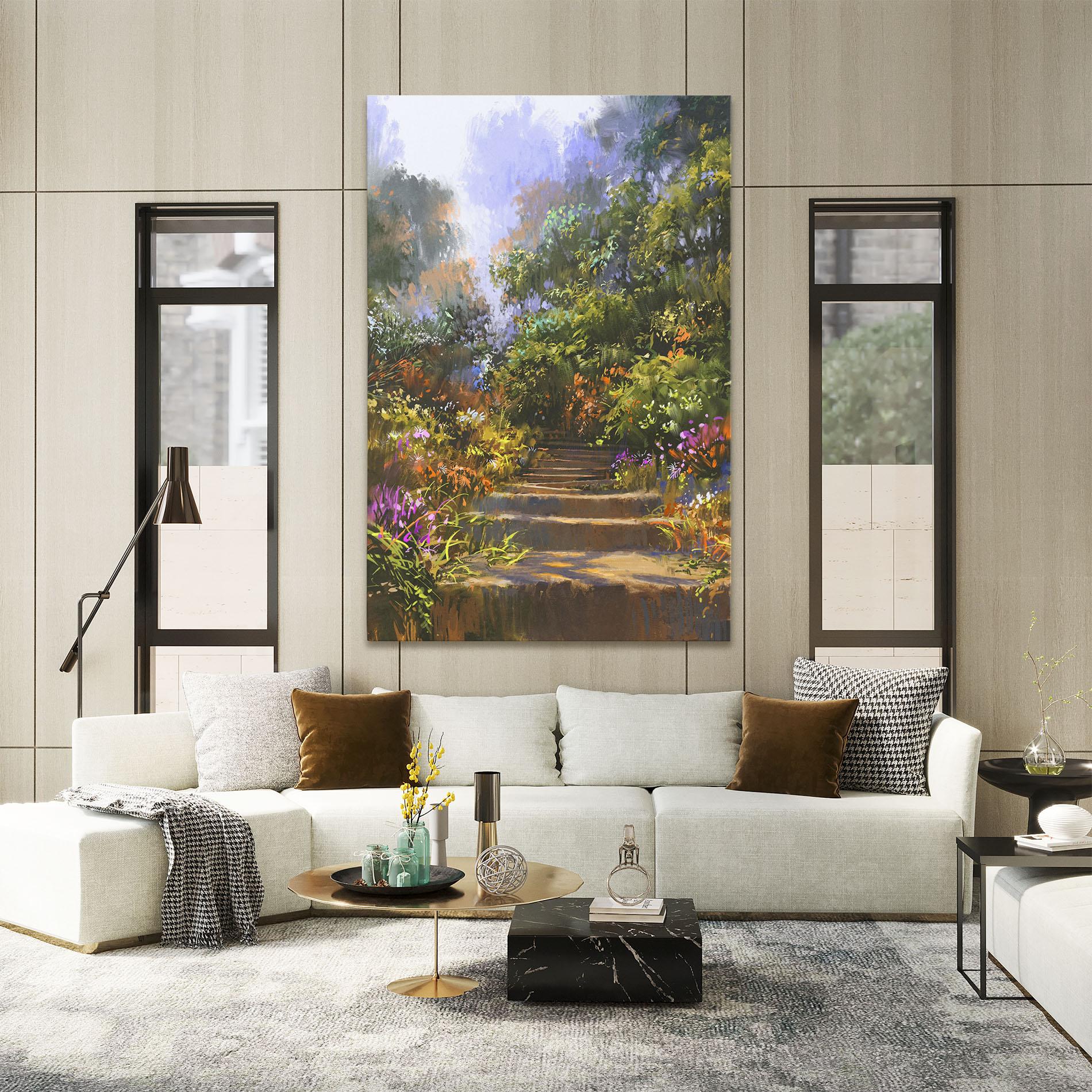 Leinwandbild Spring Staircase Painting mockup 2