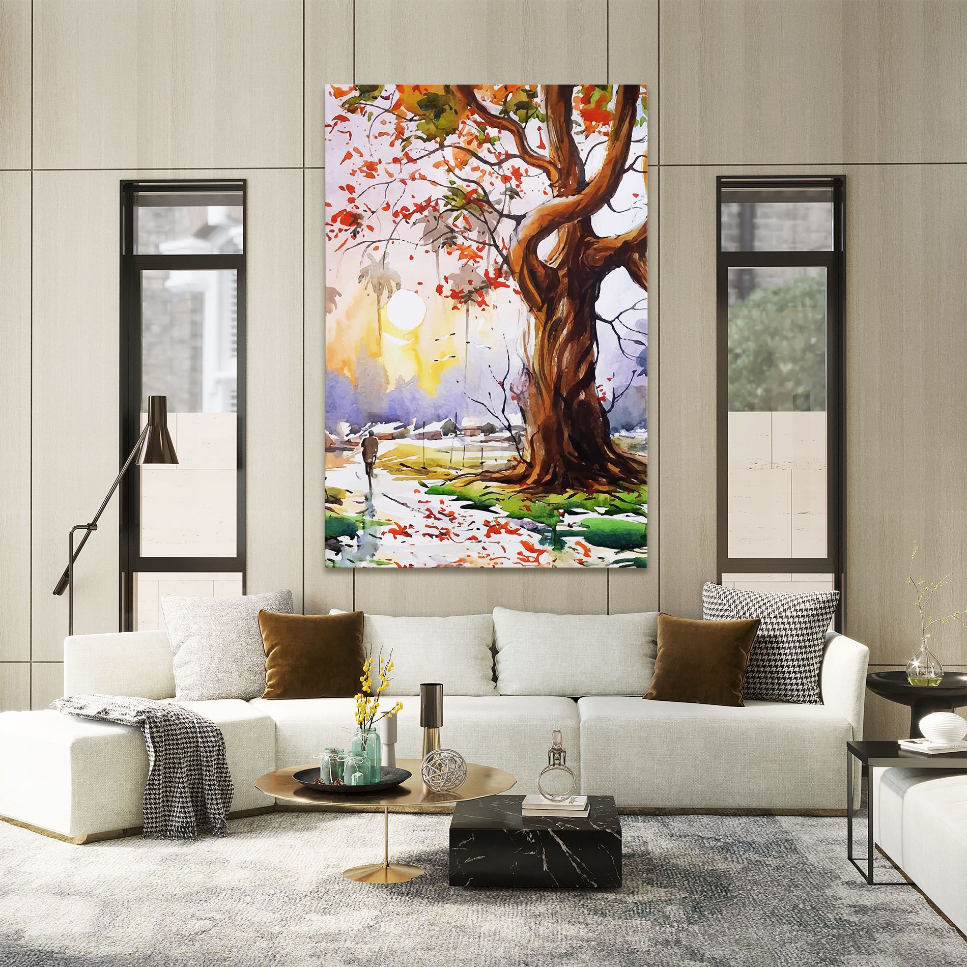 Watercolor Spring Tree mockup 2