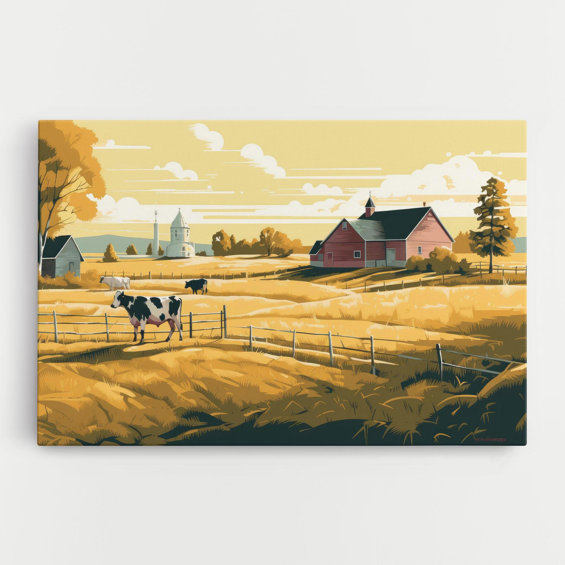 Leinwandbild Cows Sunlight Farm mockup 0
