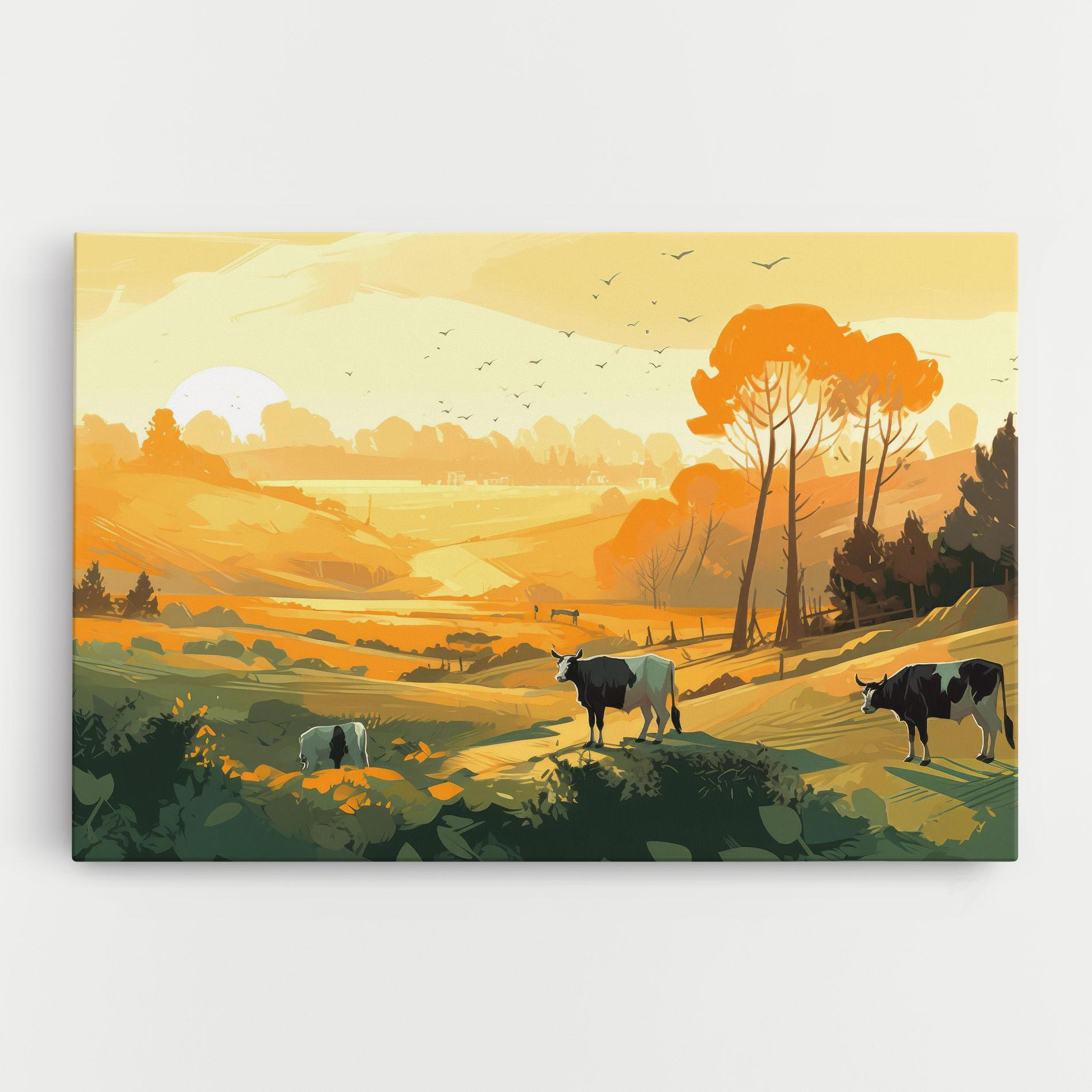Leinwandbild Farm With Sunlight mockup 0