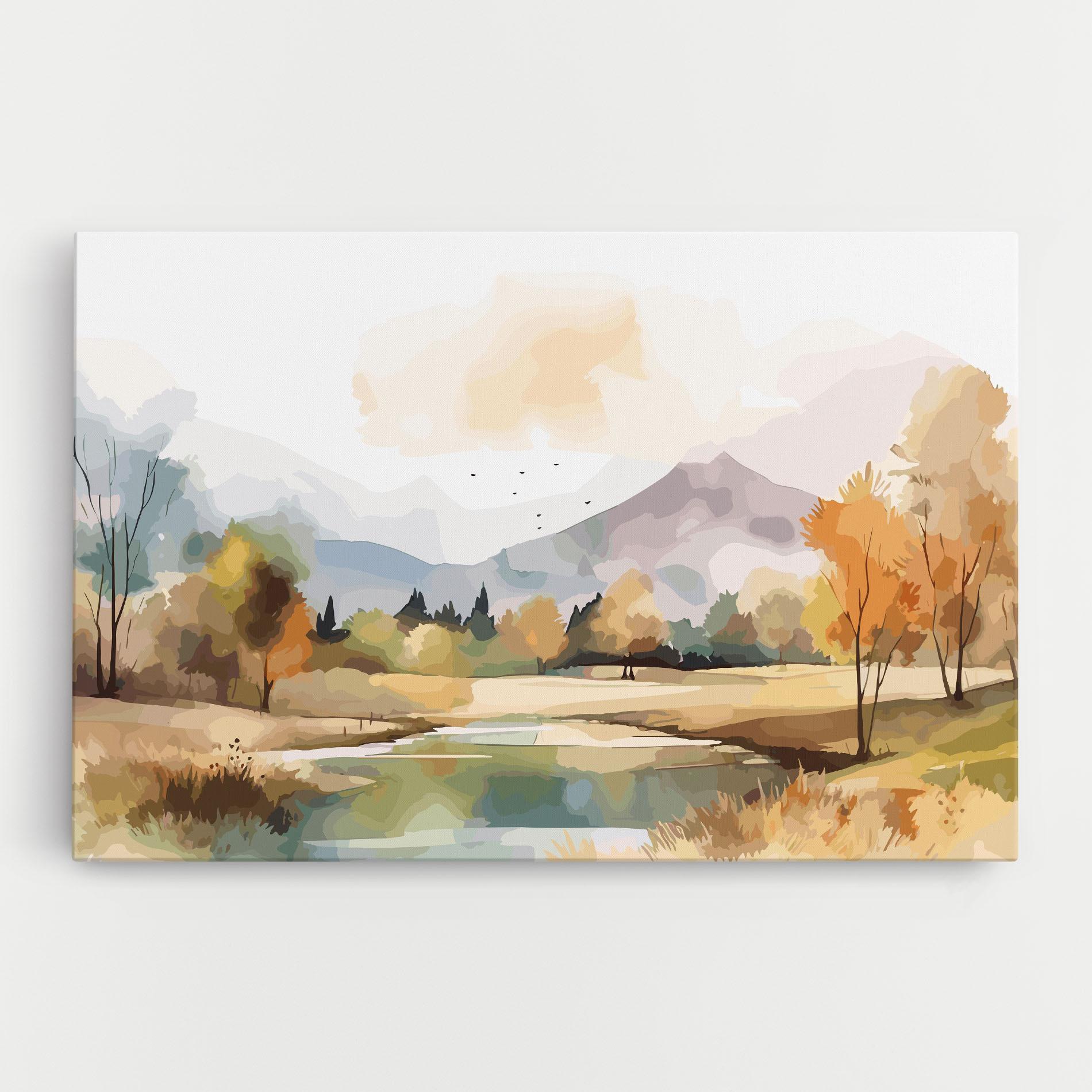 Leinwandbild Rural Lake View mockup 0