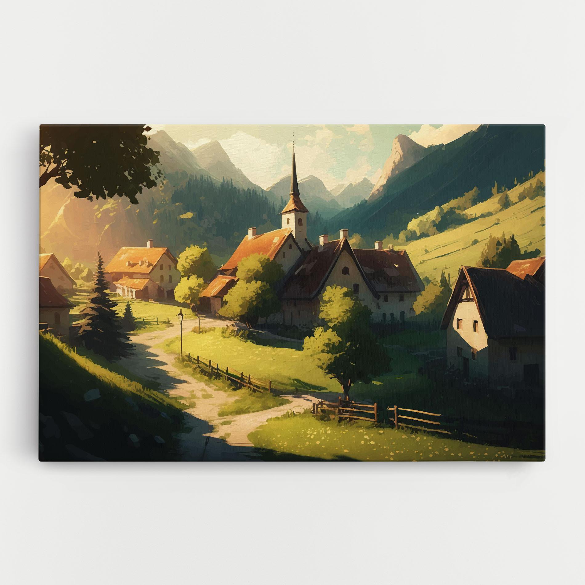 Leinwandbild Village Dreamy View mockup 0