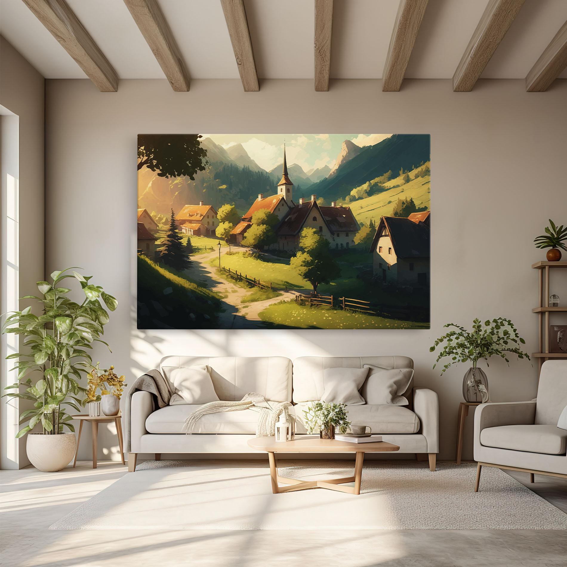 Leinwandbild Village Dreamy View mockup 6