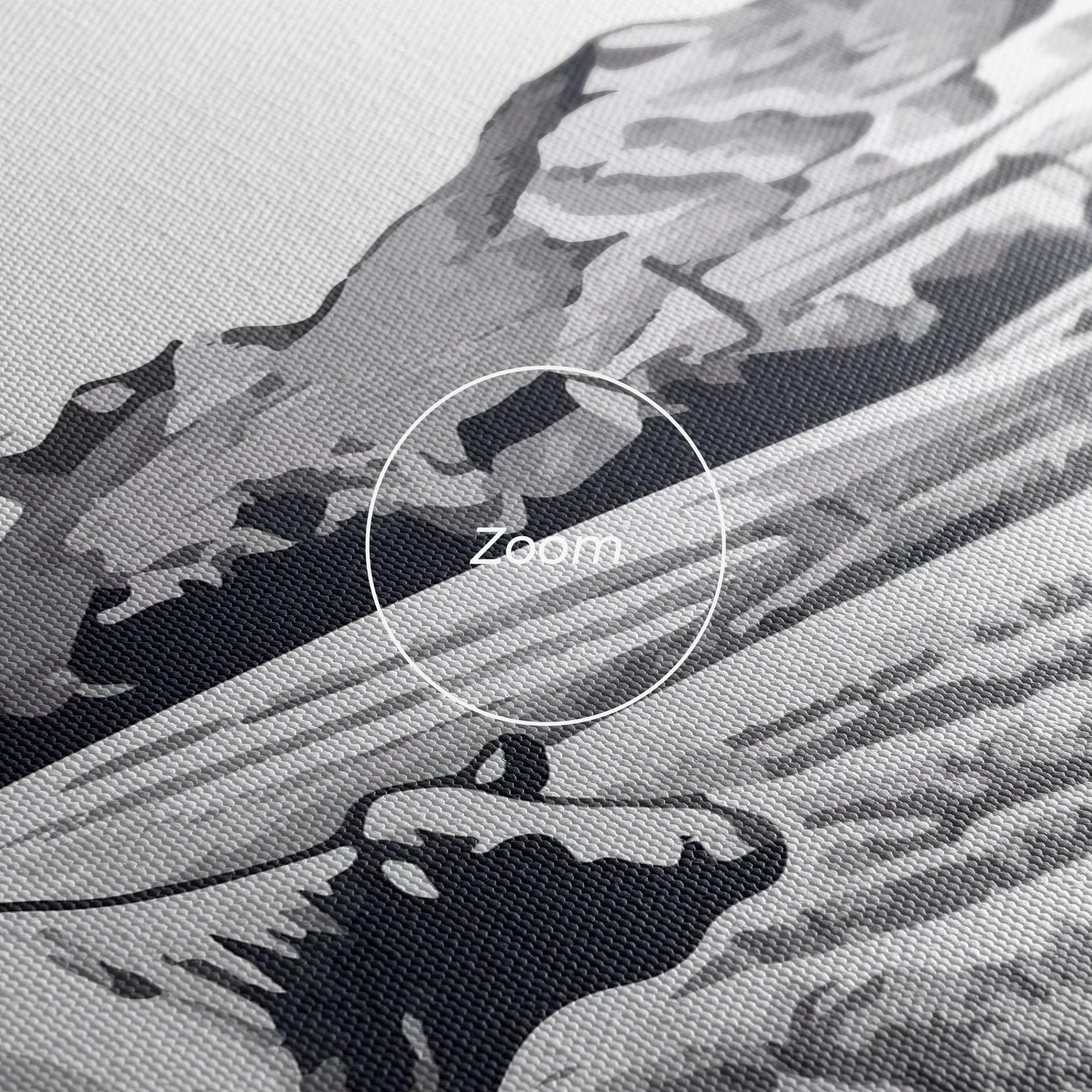 Leinwandbild Cow Grey Ink mockup 3