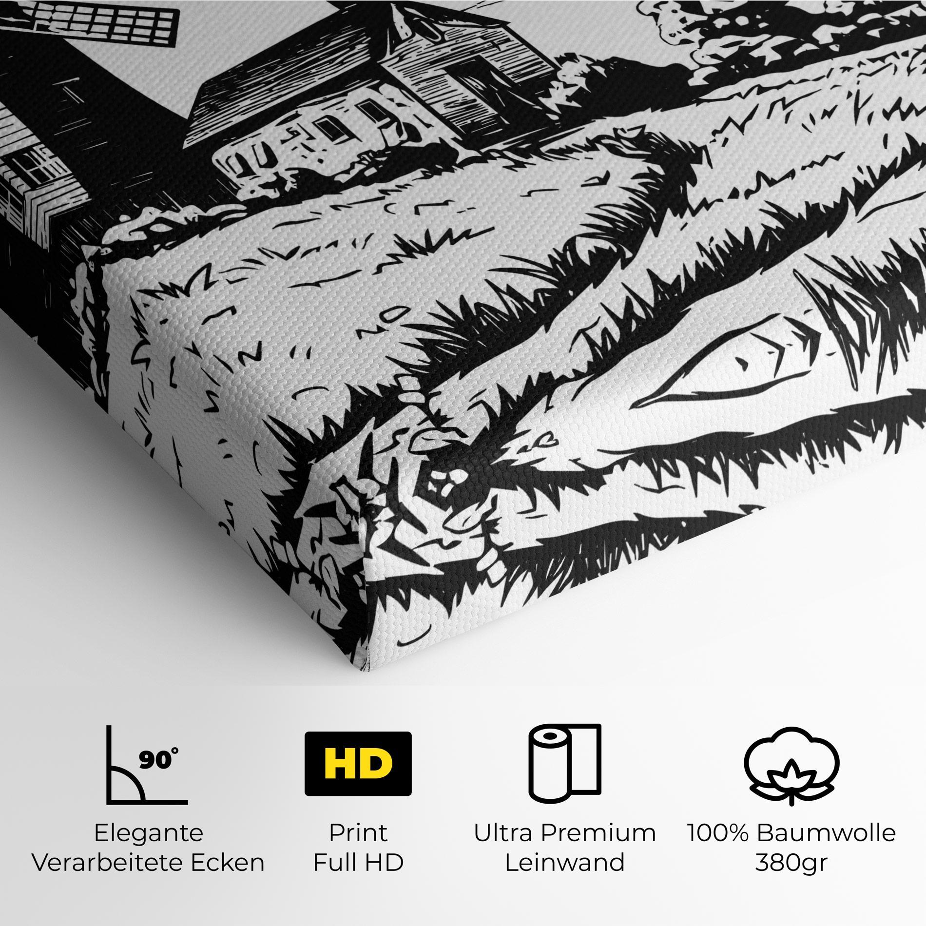 Leinwandbild Black Line Wheat mockup 4