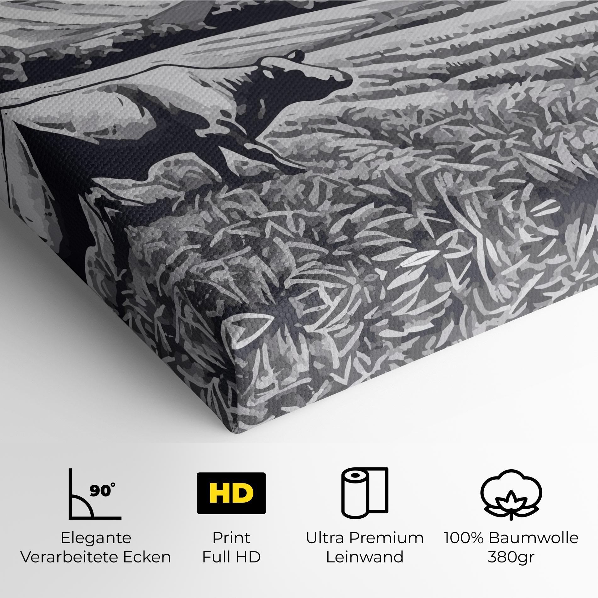 Leinwandbild Cow Grey Ink mockup 4