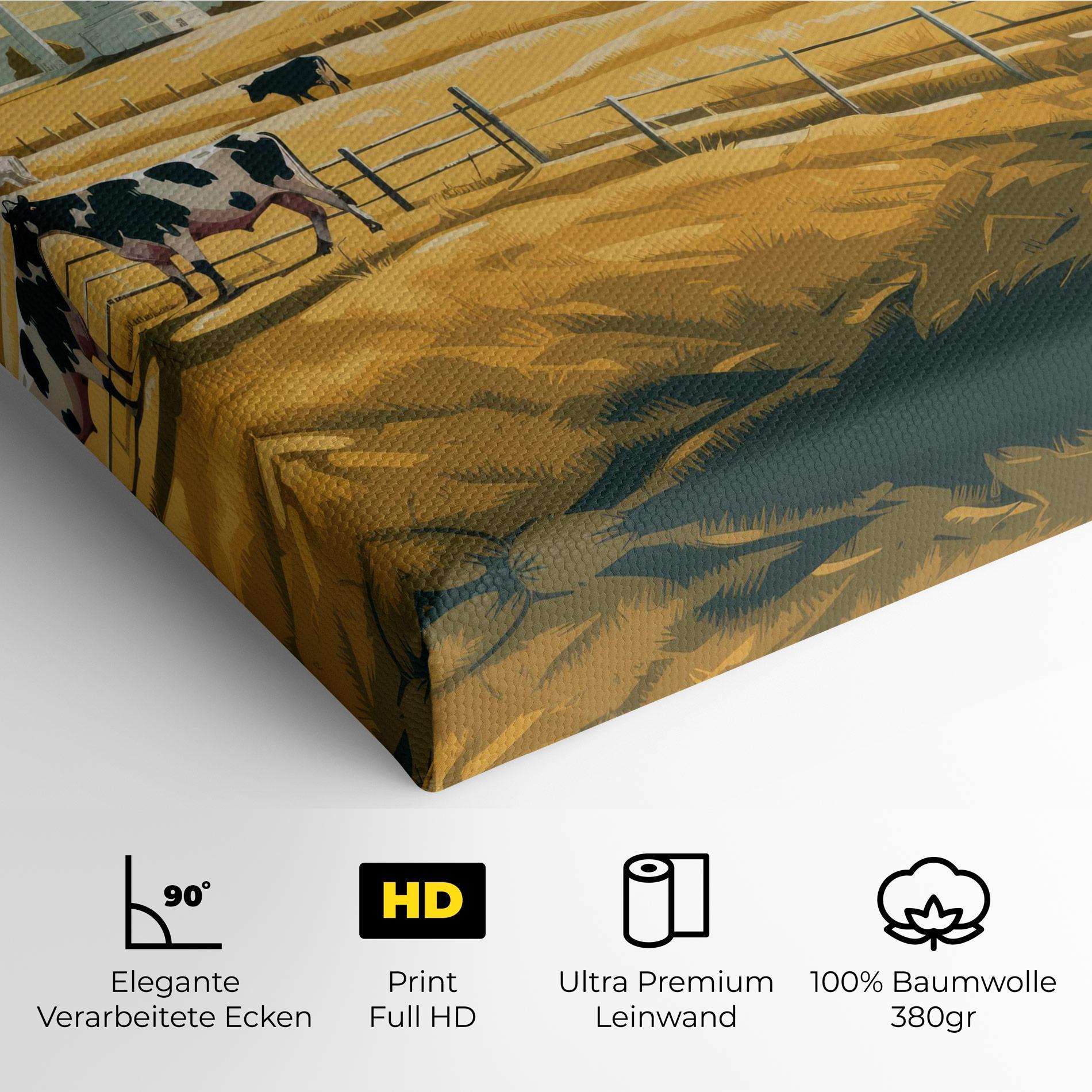 Leinwandbild Cows Sunlight Farm mockup 4