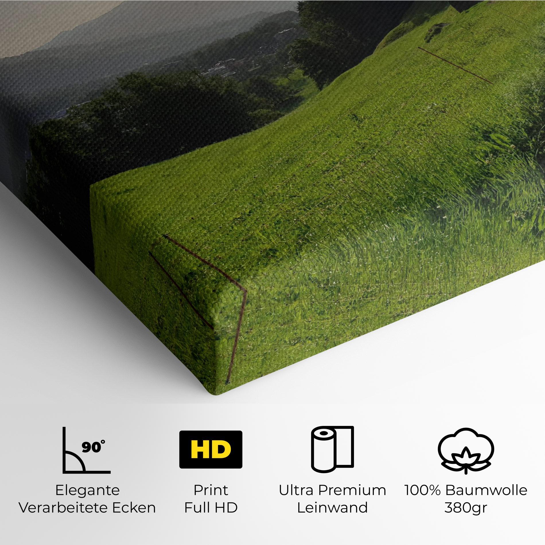 Leinwandbild Foggy Rural Road mockup 4