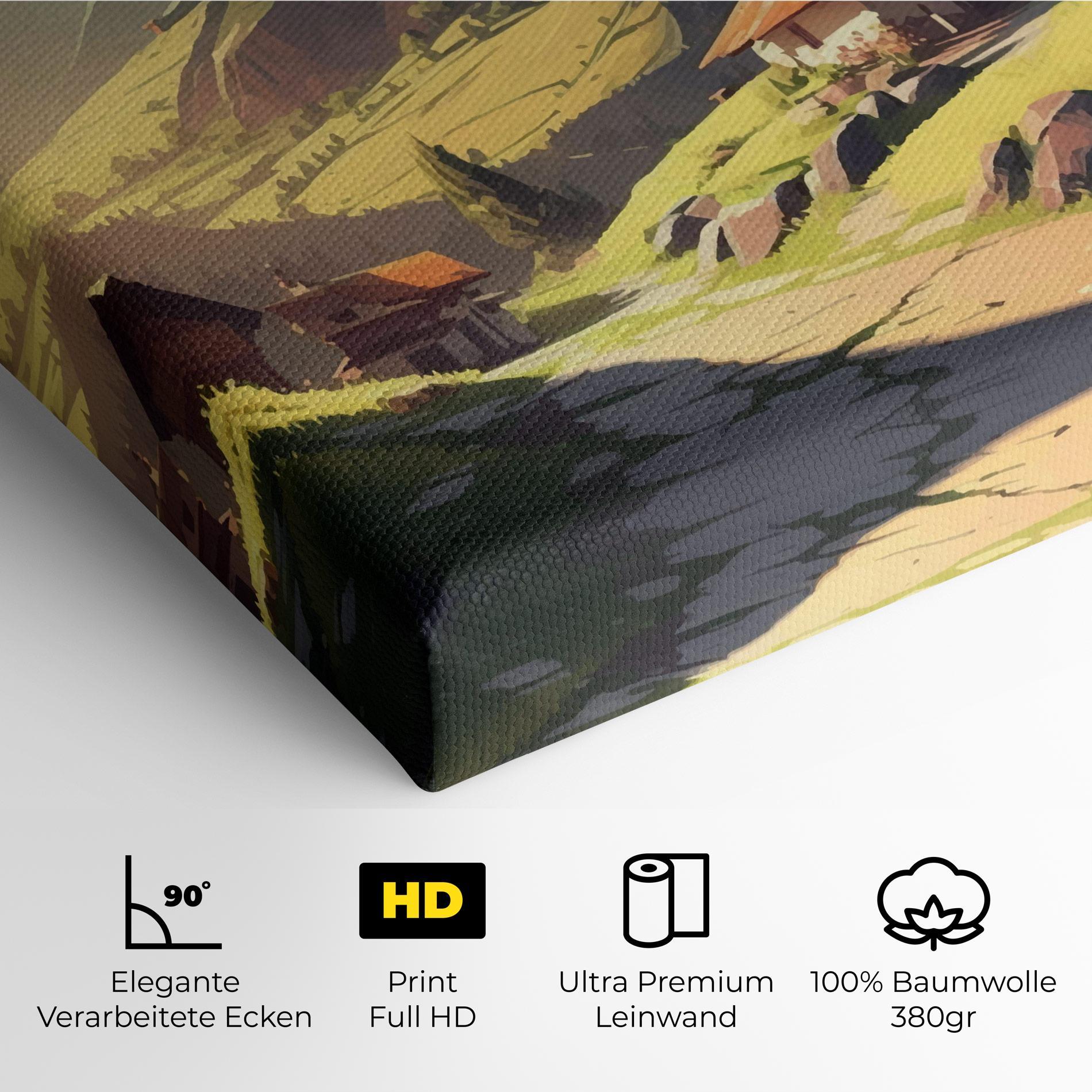Leinwandbild Grassy Mountain View mockup 4