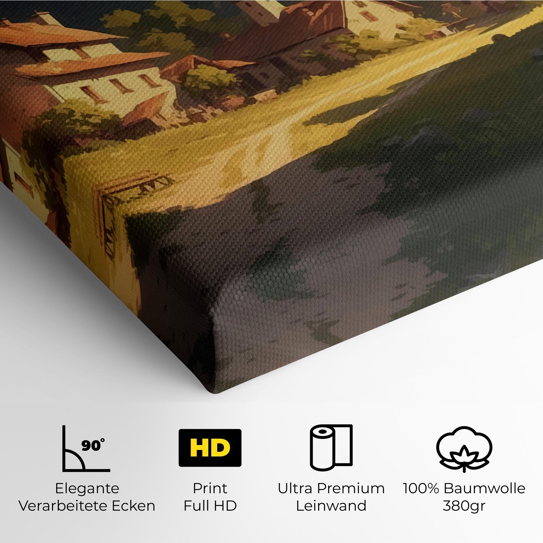 Leinwandbild Grassy Village View mockup 4