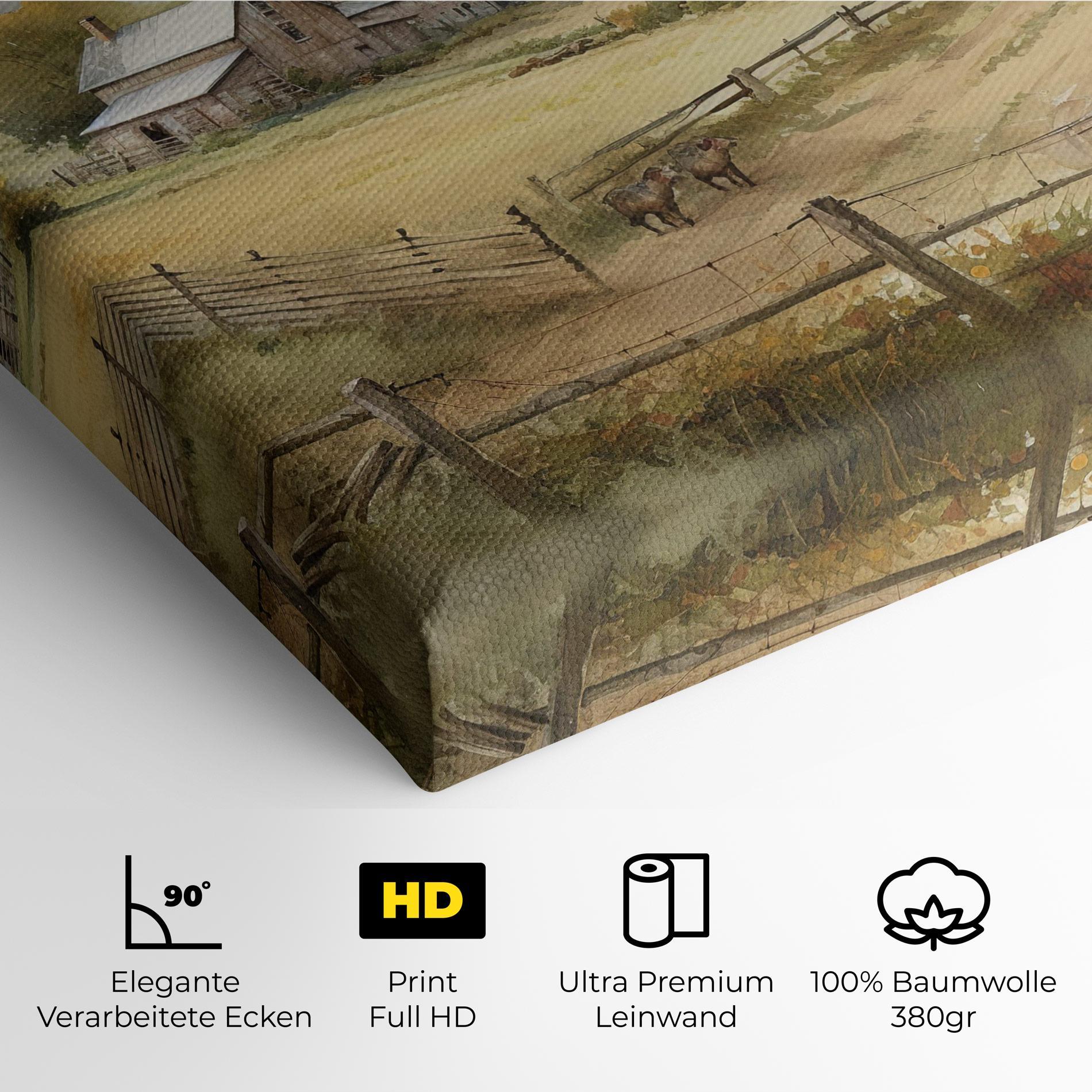 Leinwandbild Rural Field mockup 4