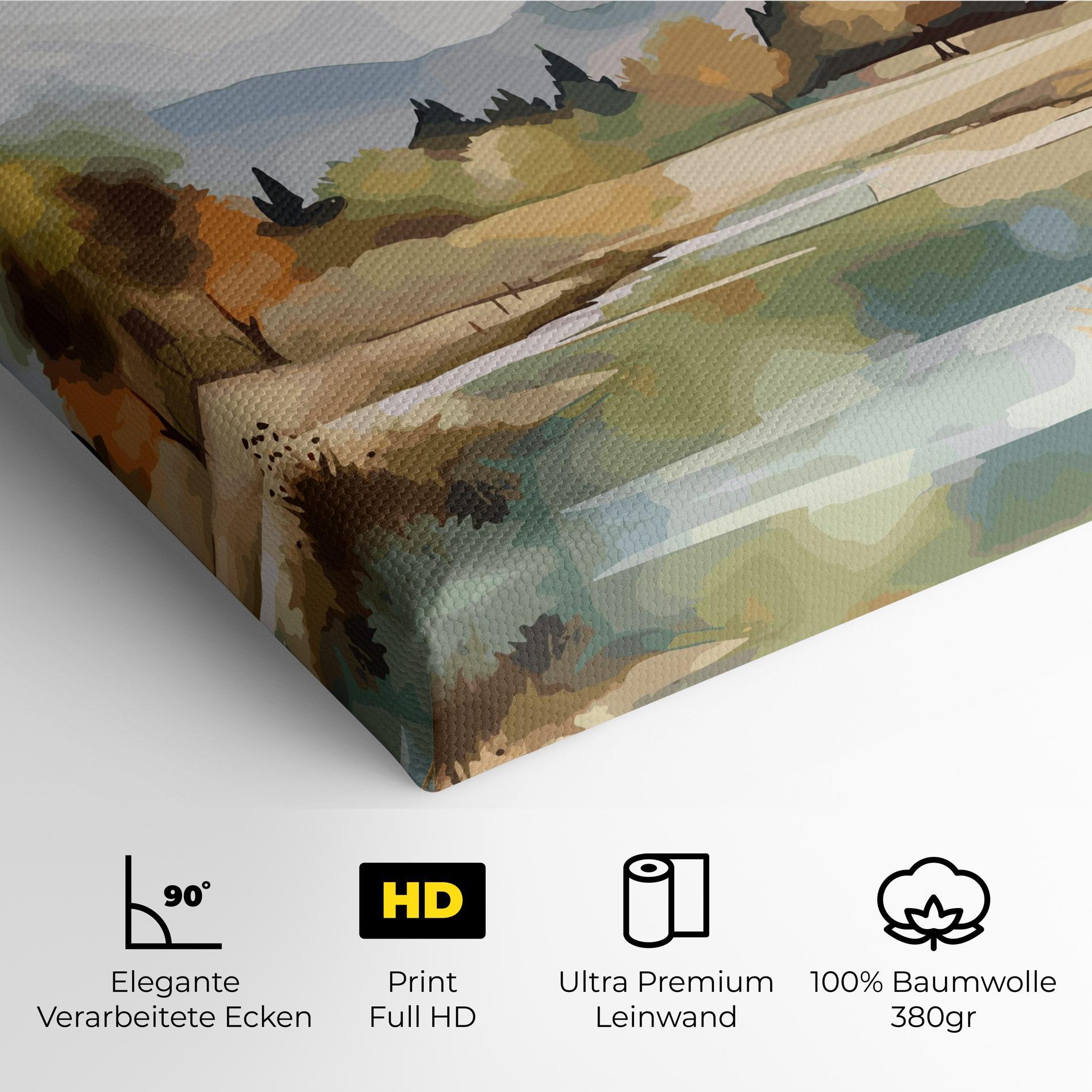 Leinwandbild Rural Lake View mockup 4