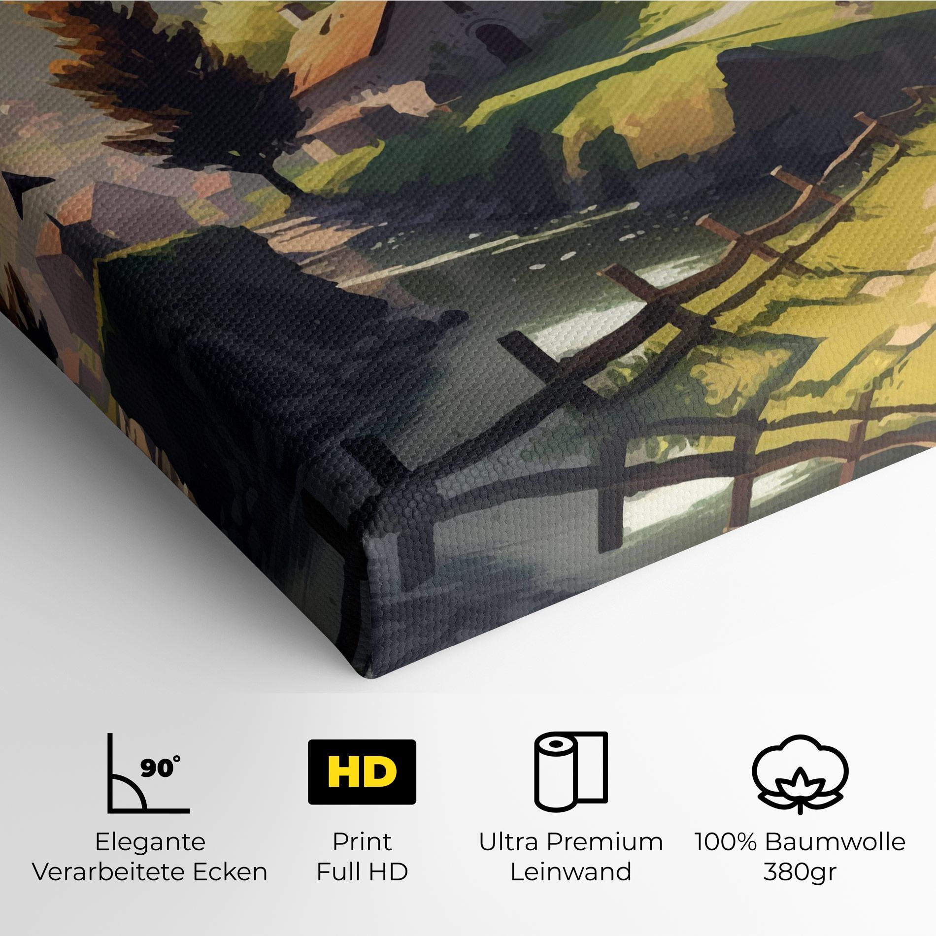 Leinwandbild Village Church Art mockup 4