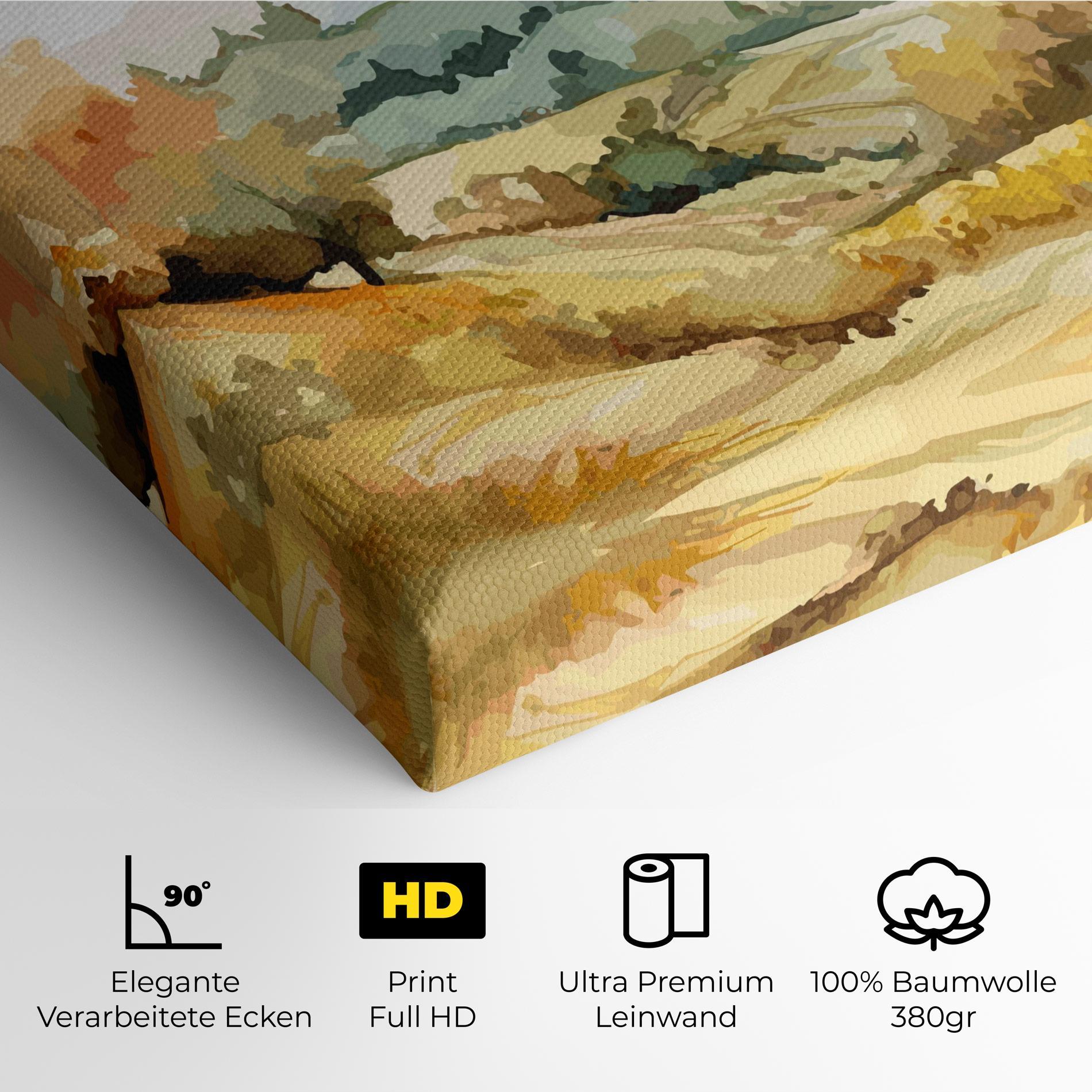 Leinwandbild Yellow Rural Trees mockup 4