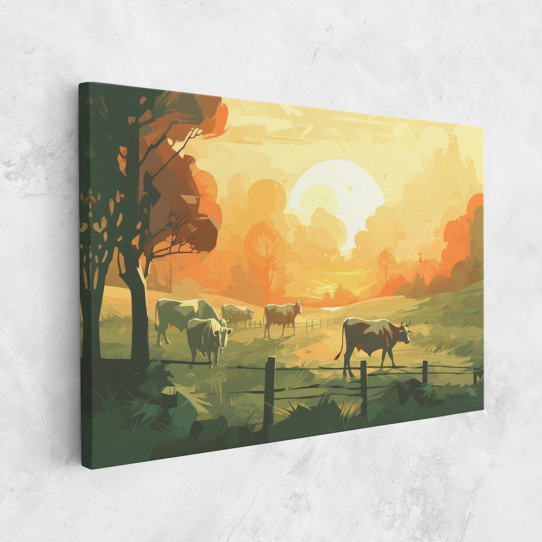 Leinwandbild Cows Grazing mockup 1