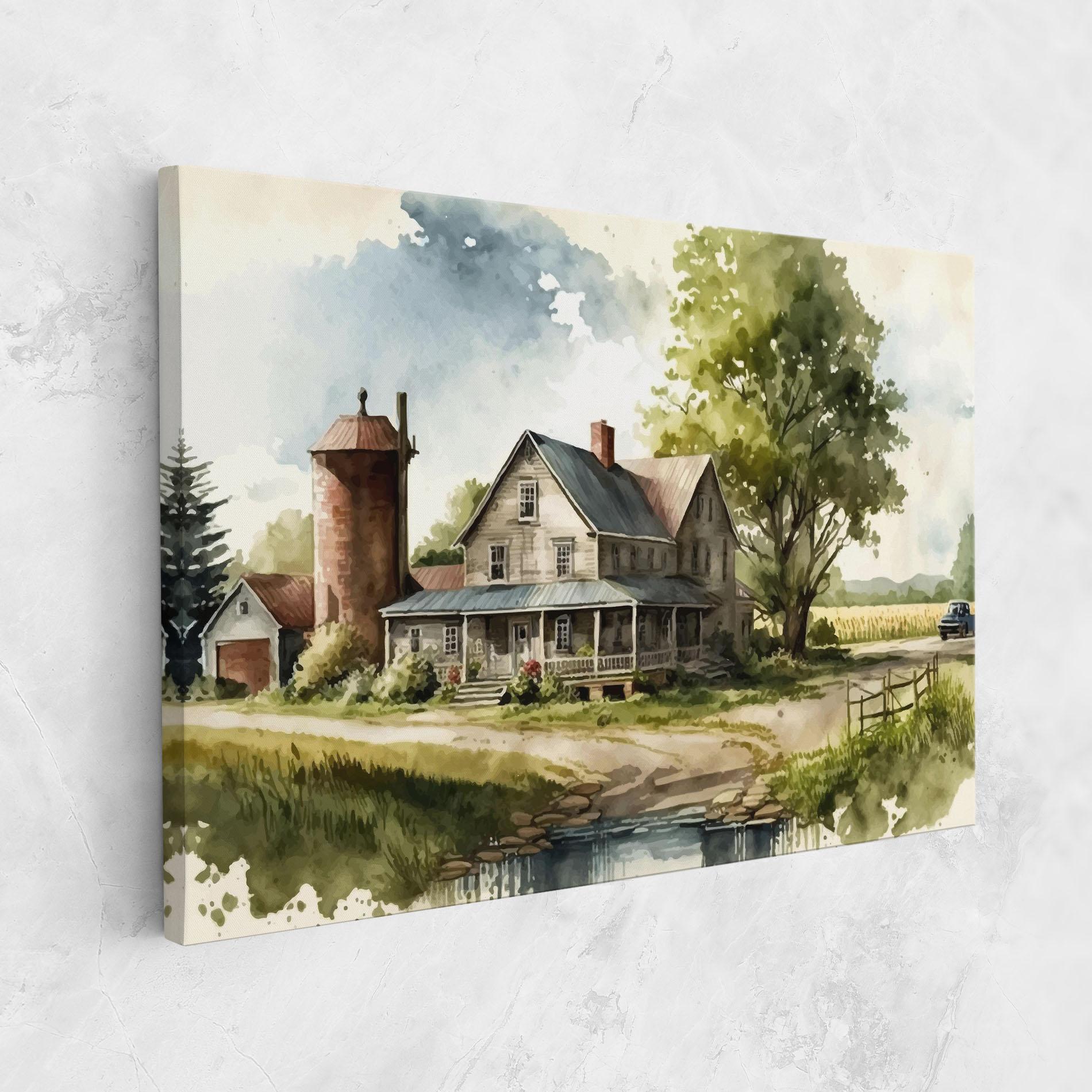 Leinwandbild Farm Blue Car mockup 1