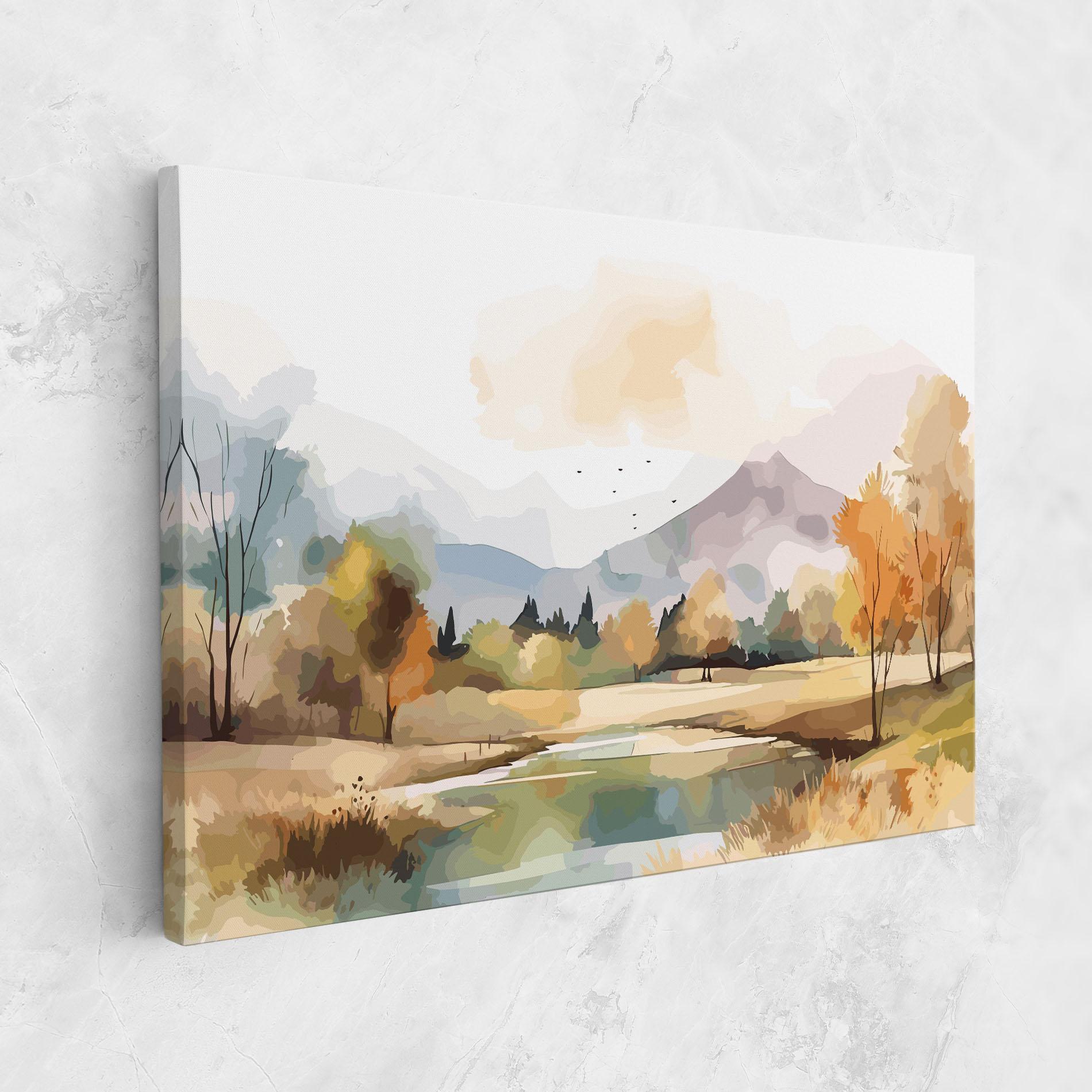 Leinwandbild Rural Lake View mockup 1