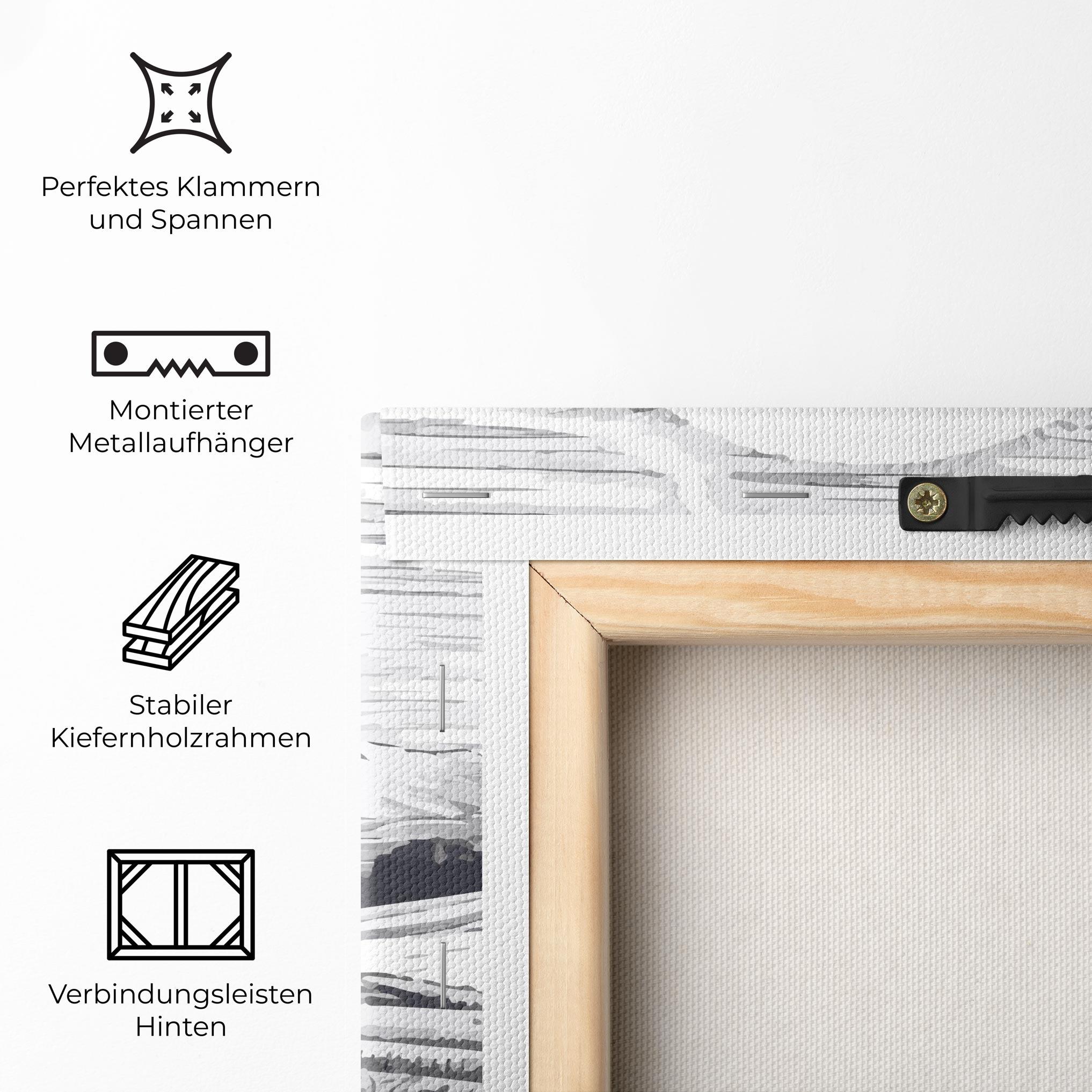 Leinwandbild Cow Grey Ink mockup 5